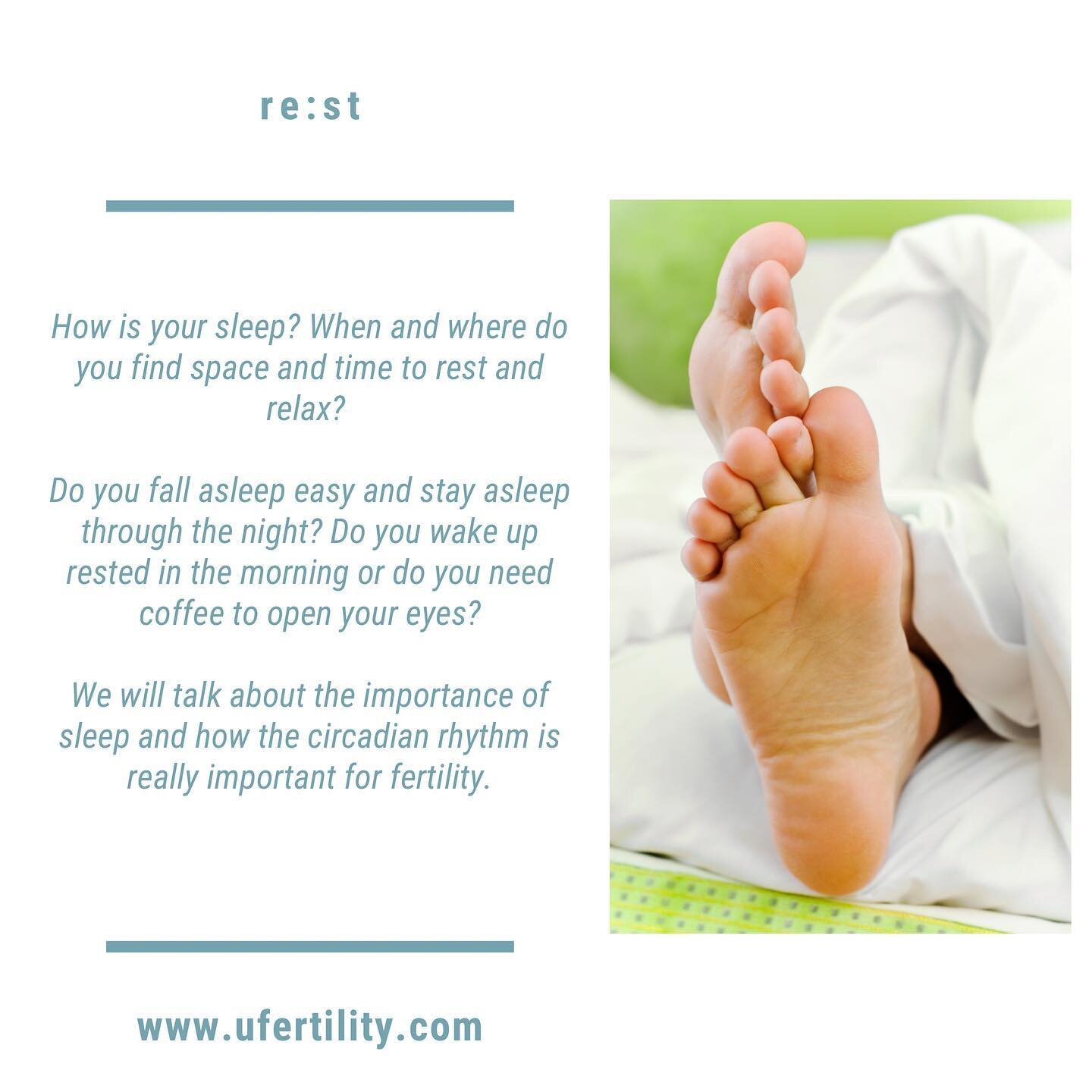 How is your sleep? When and where do you find space and time to rest and relax? Do you fall asleep easy and stay asleep through the night? Do you wake up rested in the morning or do you need coffee to open your eyes? 

We will talk about the importan