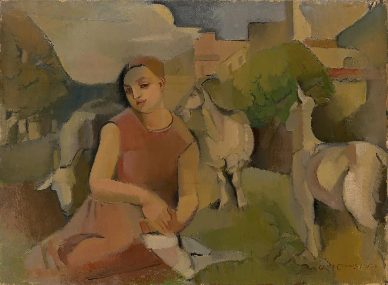 Girl with goats - Grace Crowley - 1928