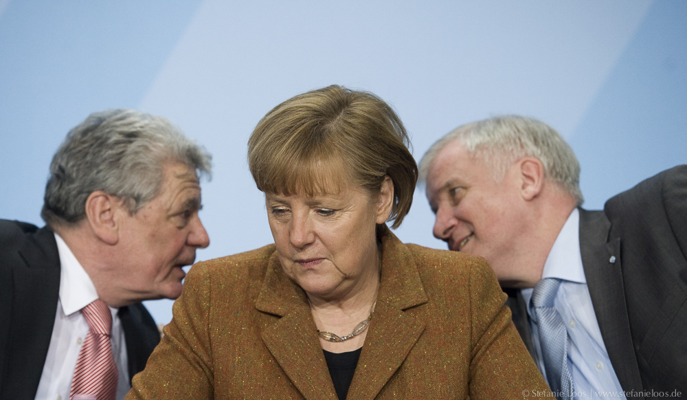 Joachim Gauck, Angela Merkel und Horst Seehofer