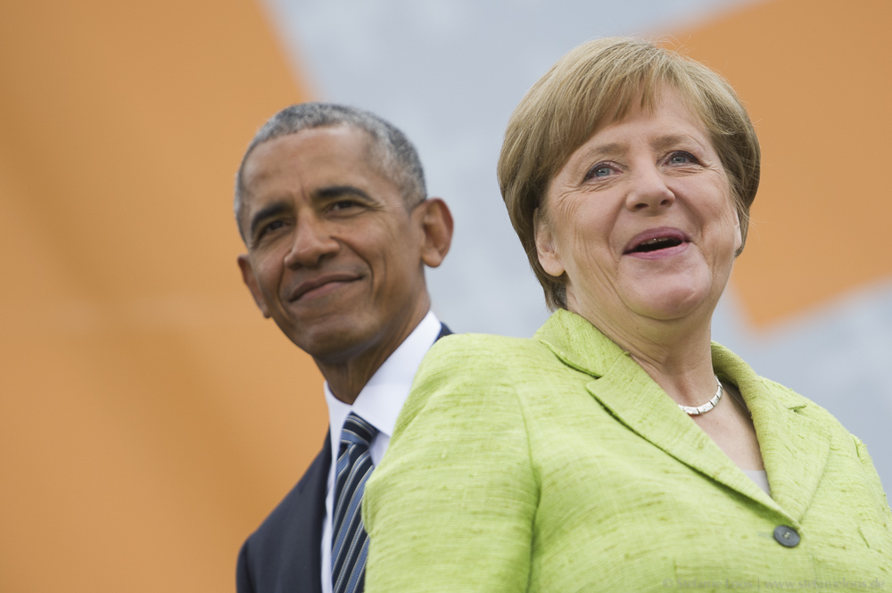 Barack Obama und Angela Merkel beim Kirchentag