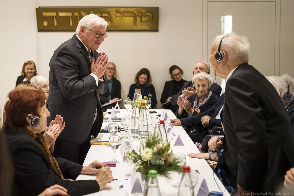  Bundespräsident Steinmeier spricht mit Überlebenden der nationalsozialistischen Verfolgung 2025 