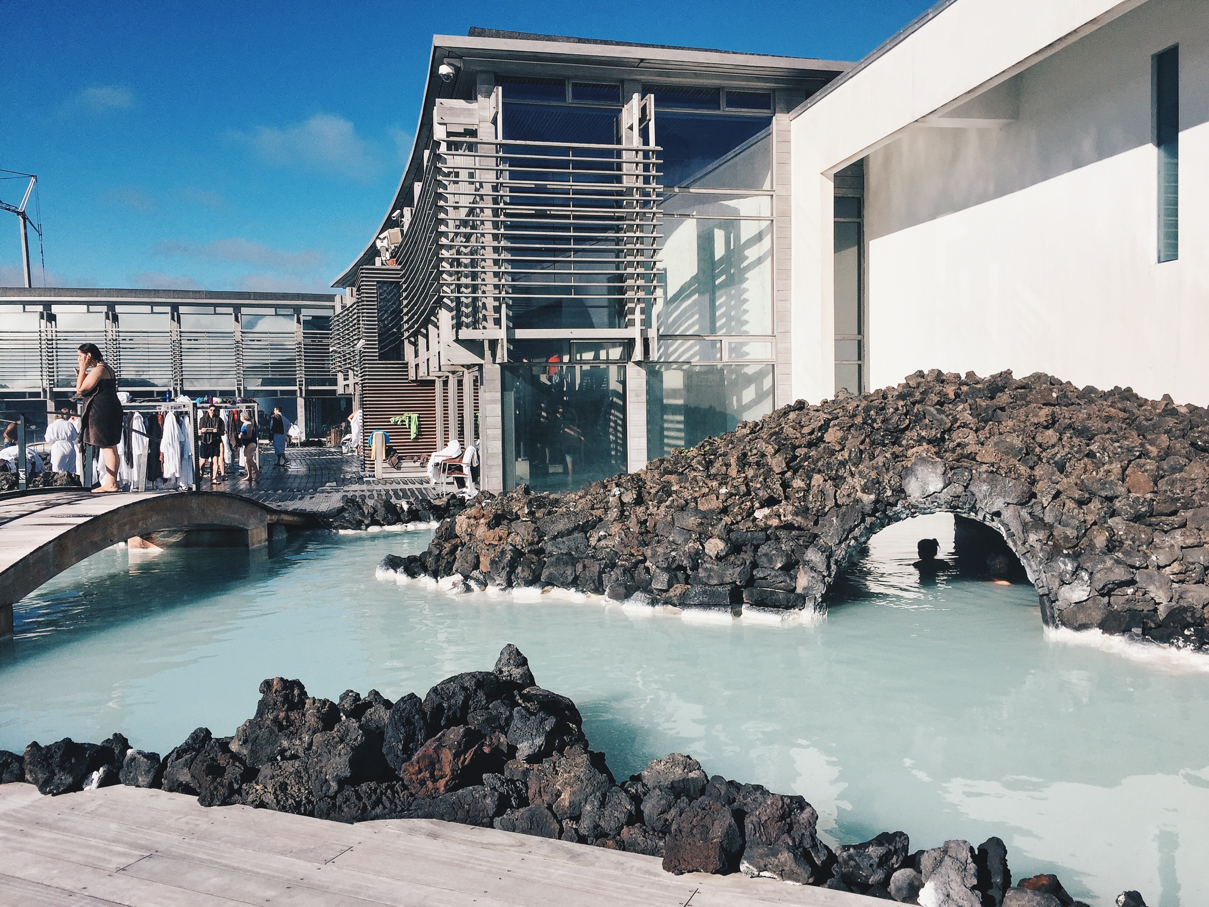 To the very right of this is the cave steam room and the massage waterfall