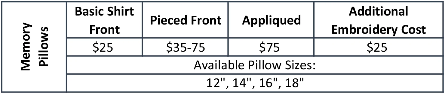 Pricing, Memory Pillow.jpg