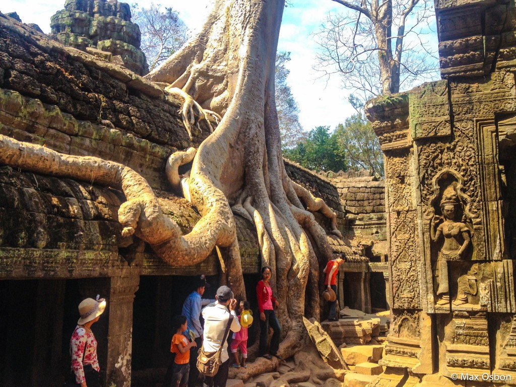 Tomb Raider was filmed in Angkor Wat. Here’s Angelina Jolie in the same spot.