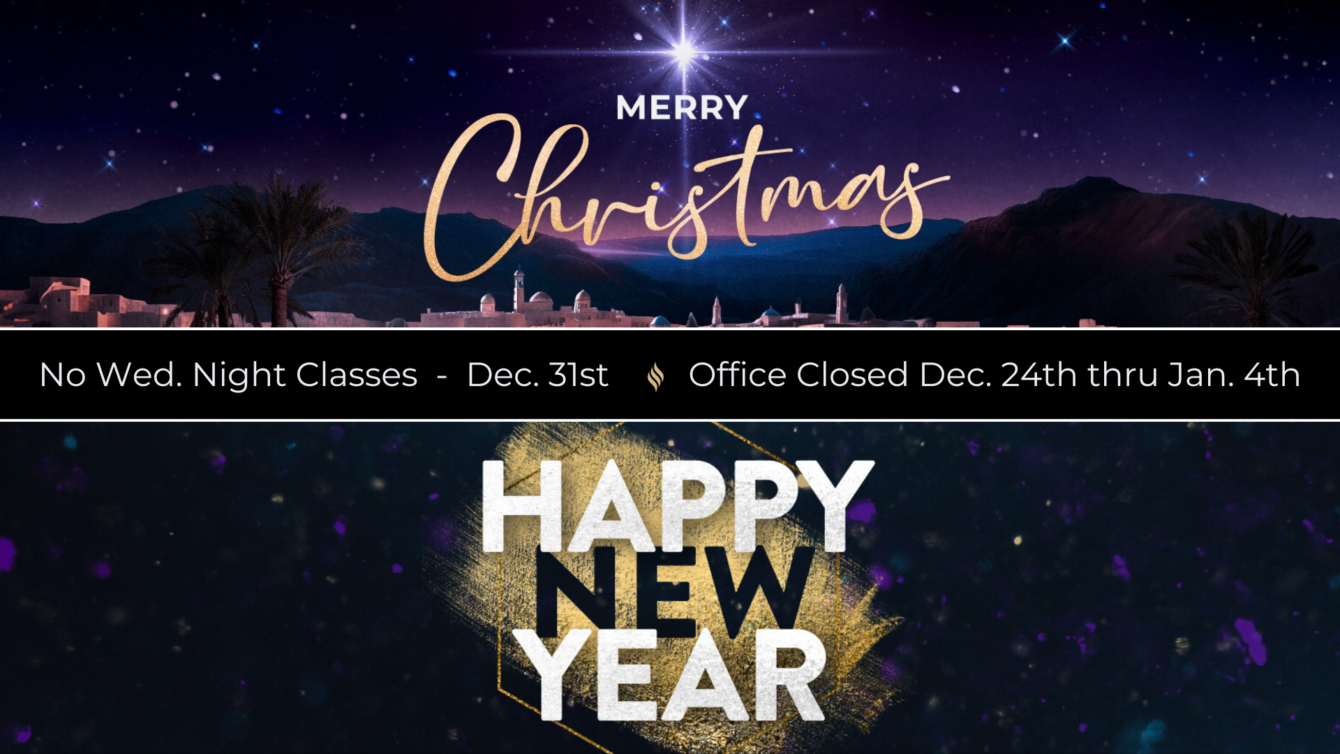 End of Year Wed Night &amp; Office Schedule