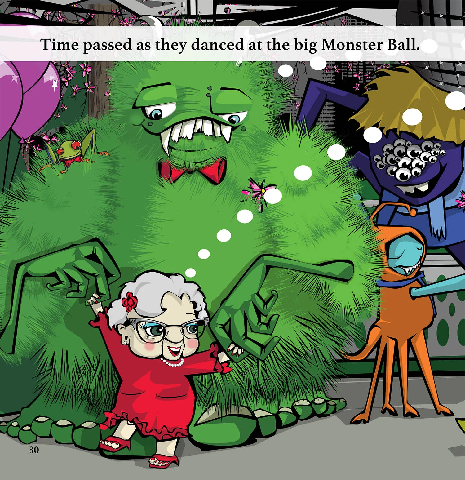 "There Was An Old Lady Who Met A Monster" • digital illustration • childrens book page 30 • 2015