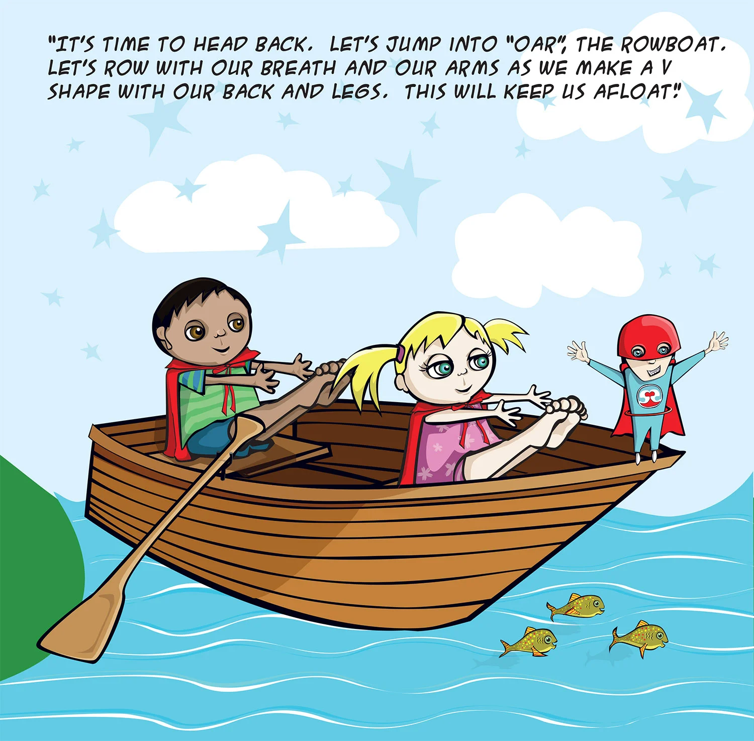 "The Adventures of Super Stretch" • digital illustration • childrens book page 18 • 2009