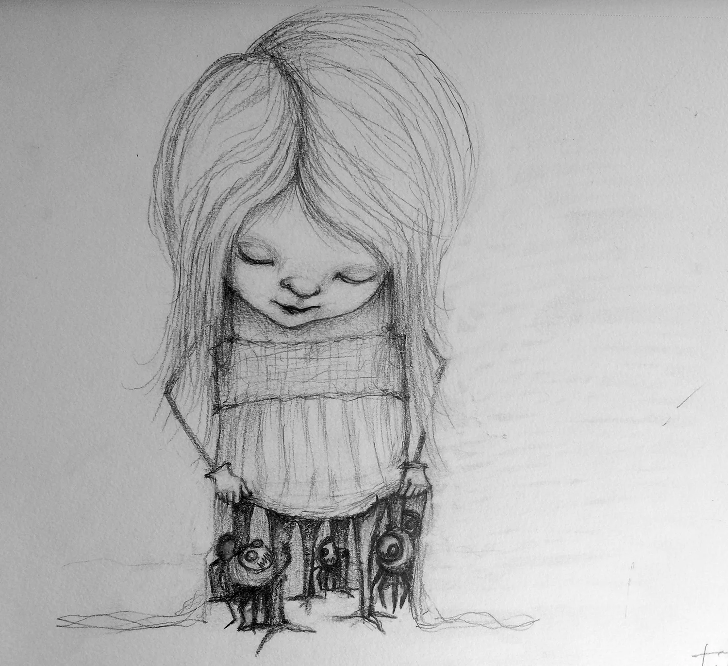 "Inner Demons" • Graphite on paper • 12"x9" • 2016