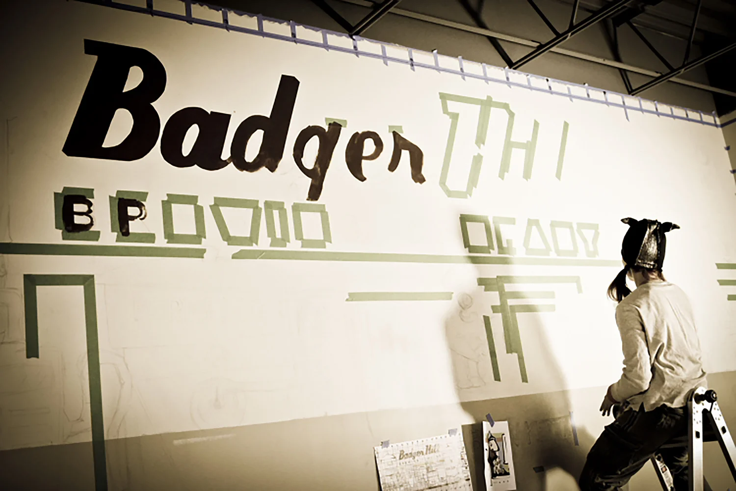 Badger Hill Brewery Mural (beginning) • 30'x7' • 2014