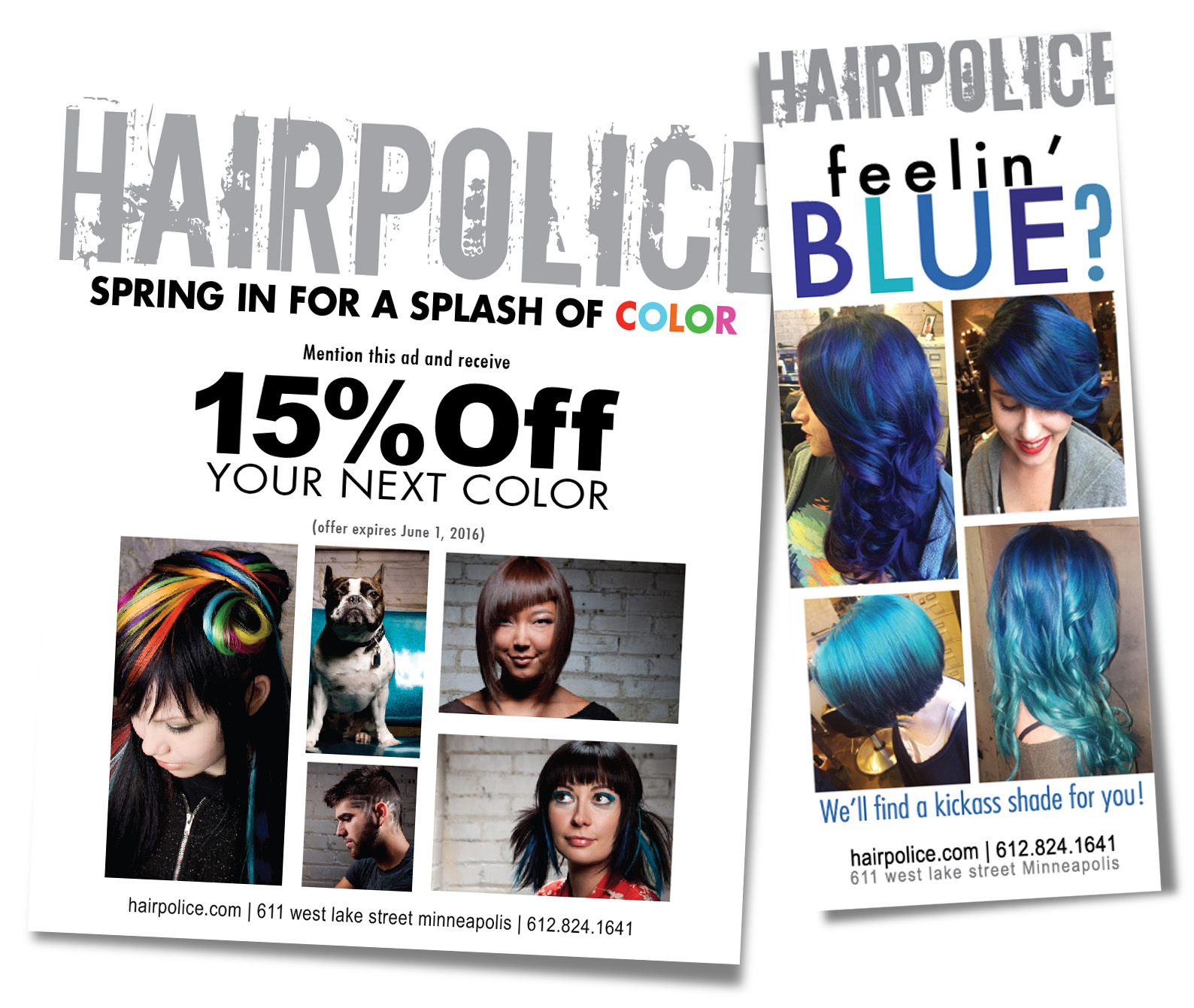 Hairpolice • advertising, print & digital ad designs • 2016