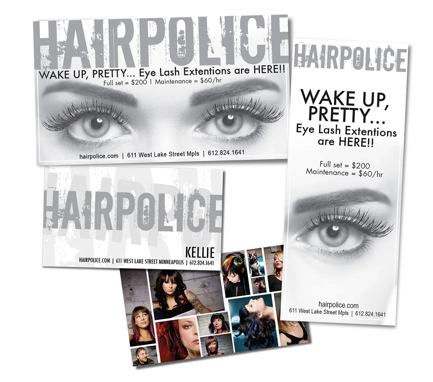 Hairpolice • print & digital ads, signage & business card designs • 2015