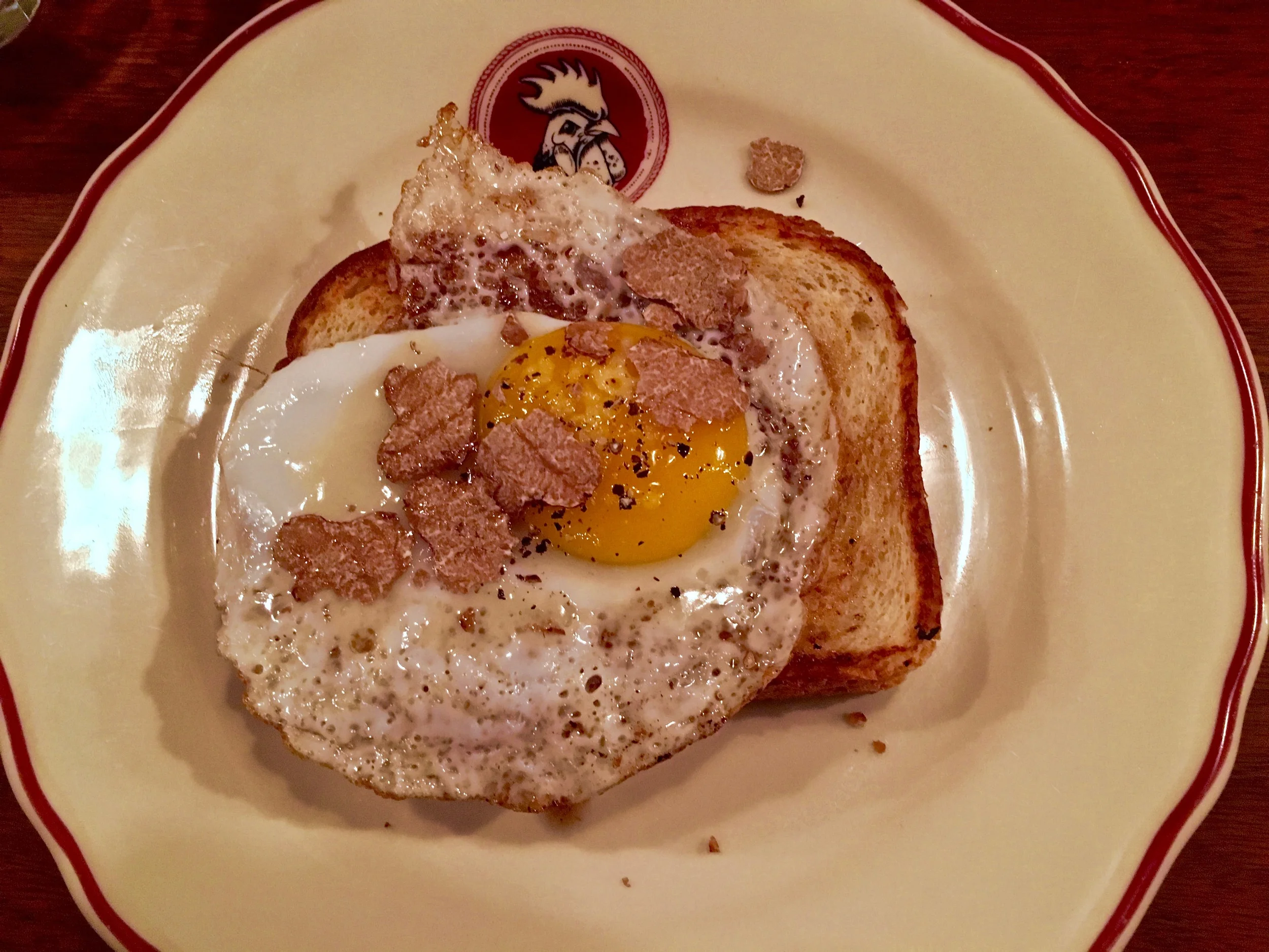 grilled cheese with duck egg, truffle and honey