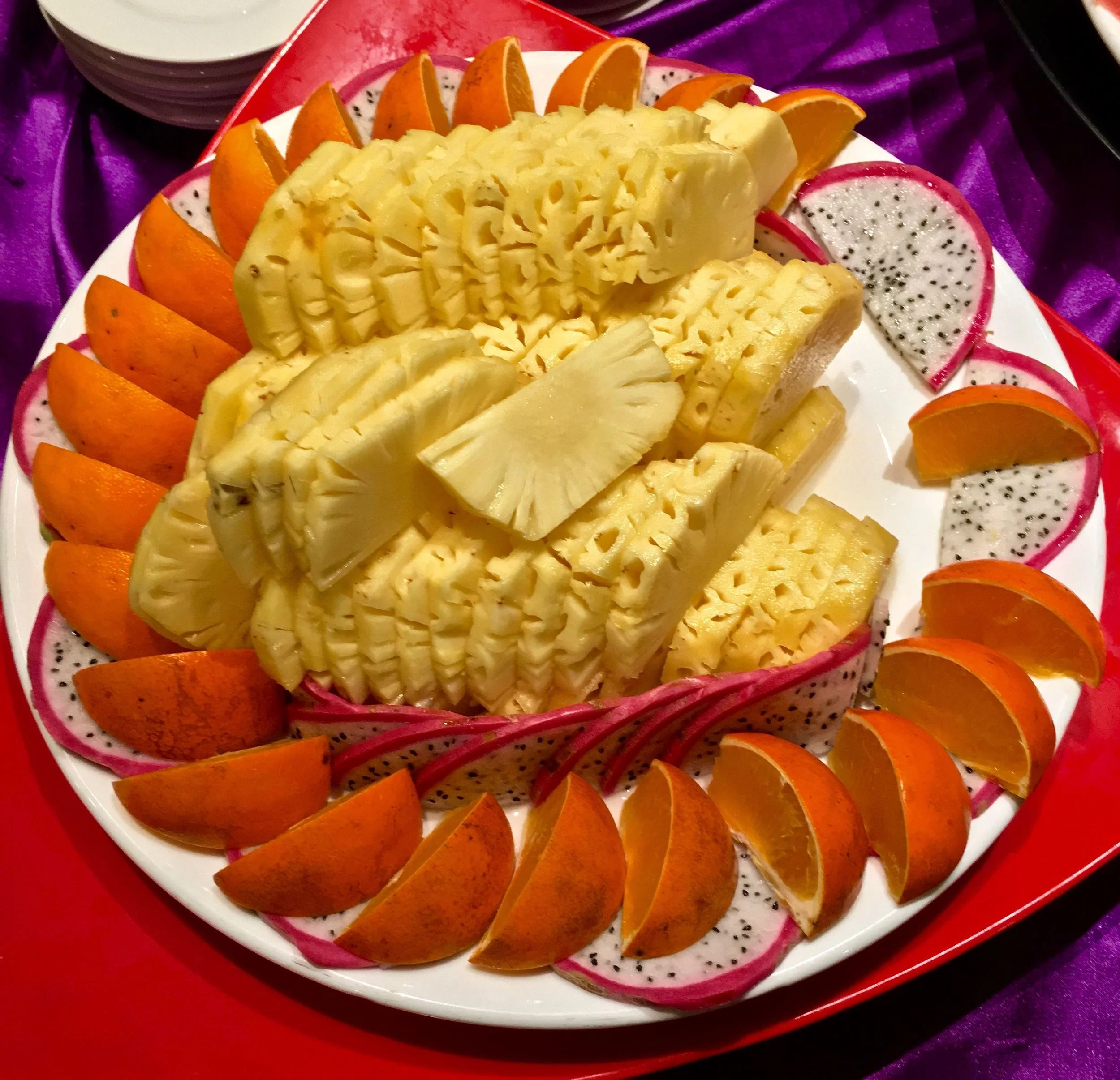 pineapple, oranges and dragon fruit!