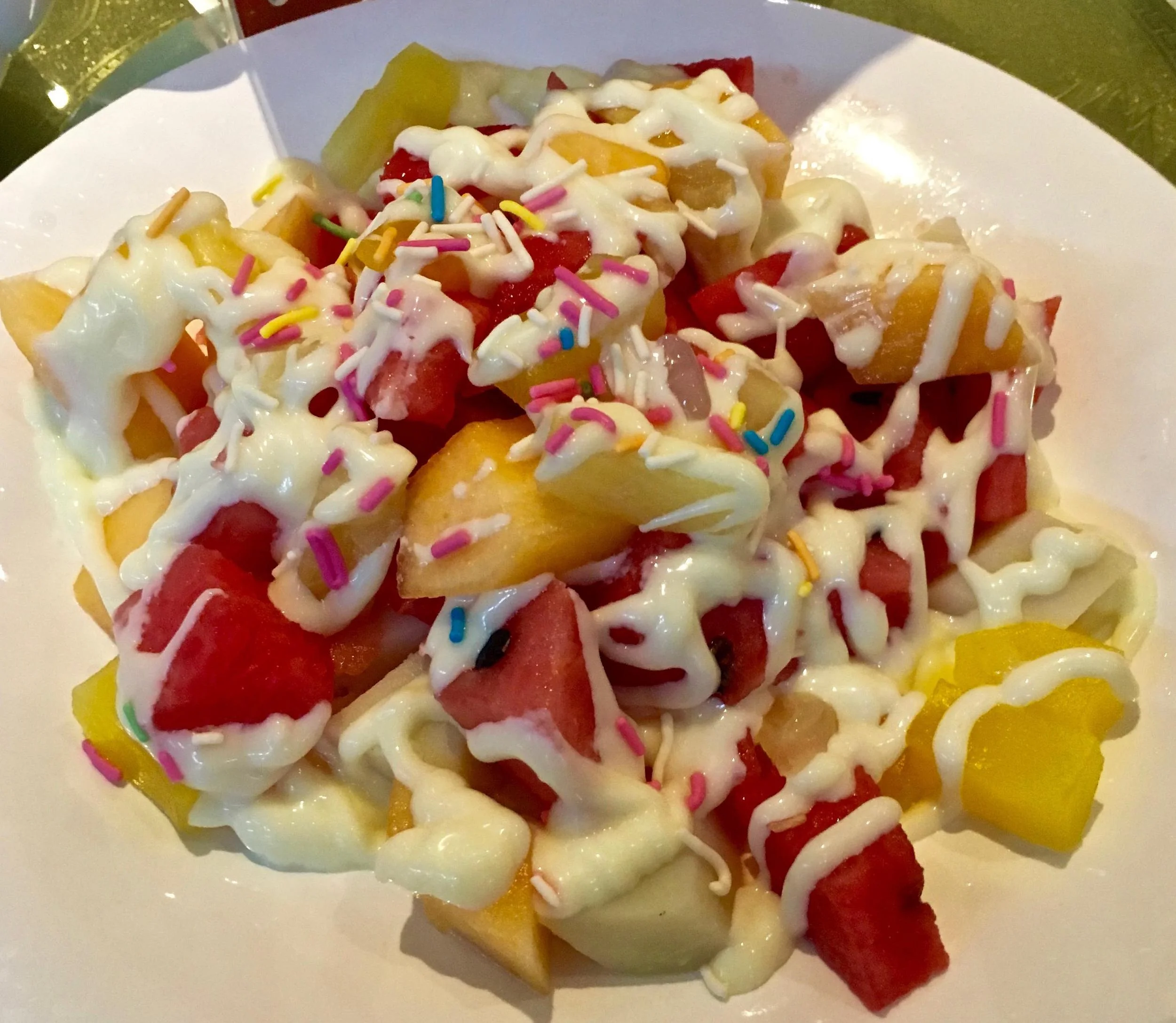 Fruit! With mayo! And sprinkles!