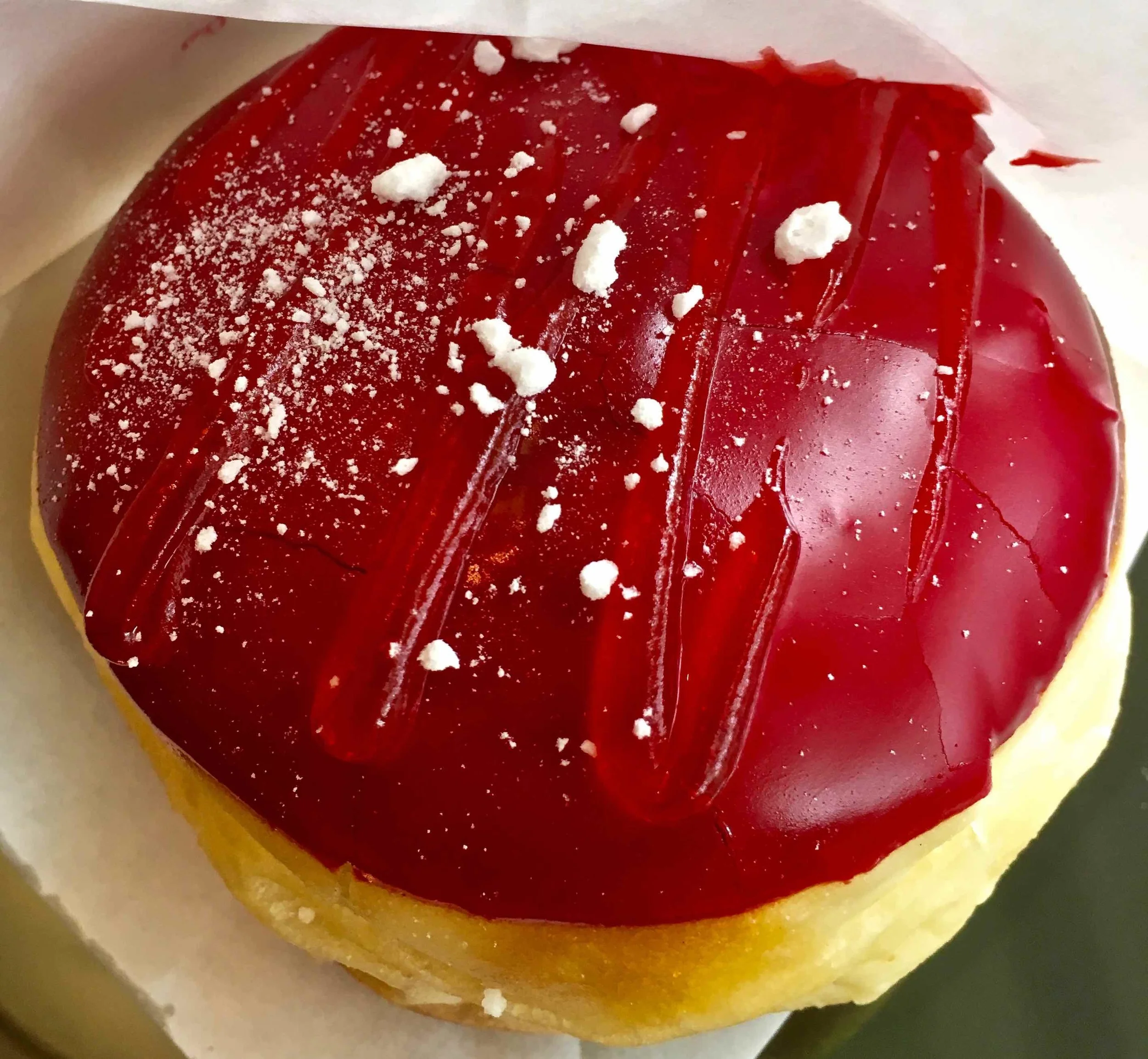 strawberry filled and frost donut