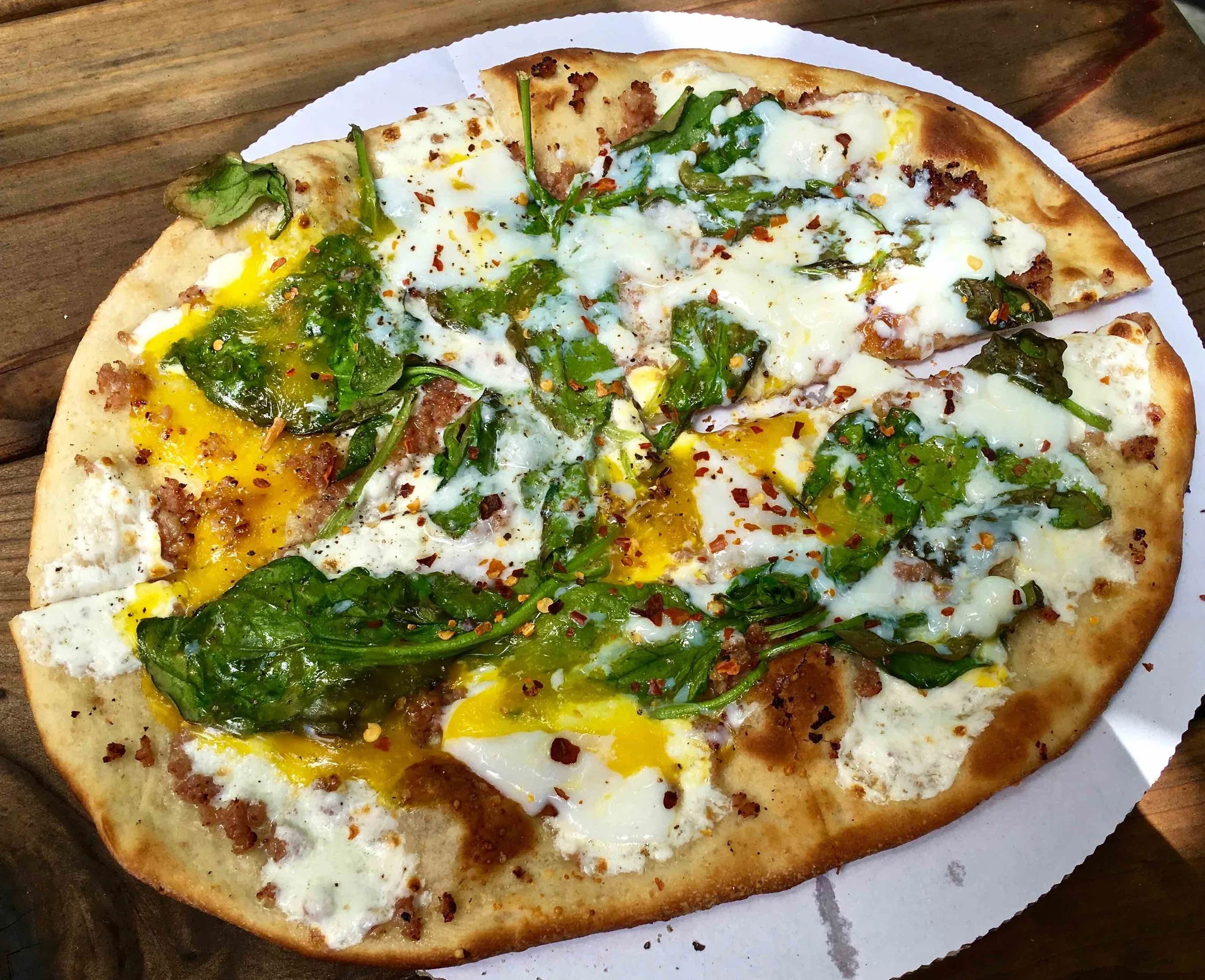 Farm Fresh pizza with spinach