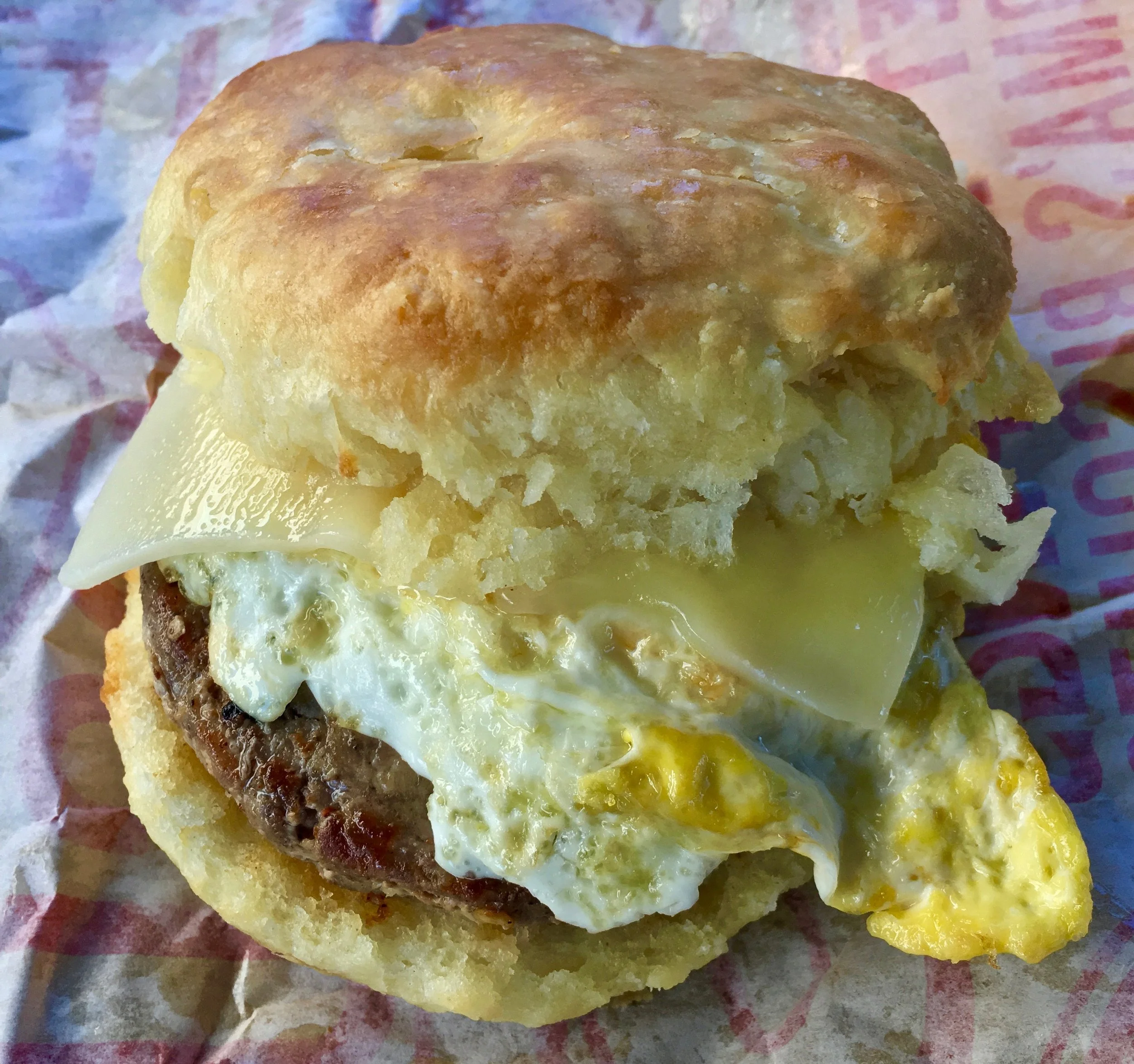 sausage egg and cheese biscuit