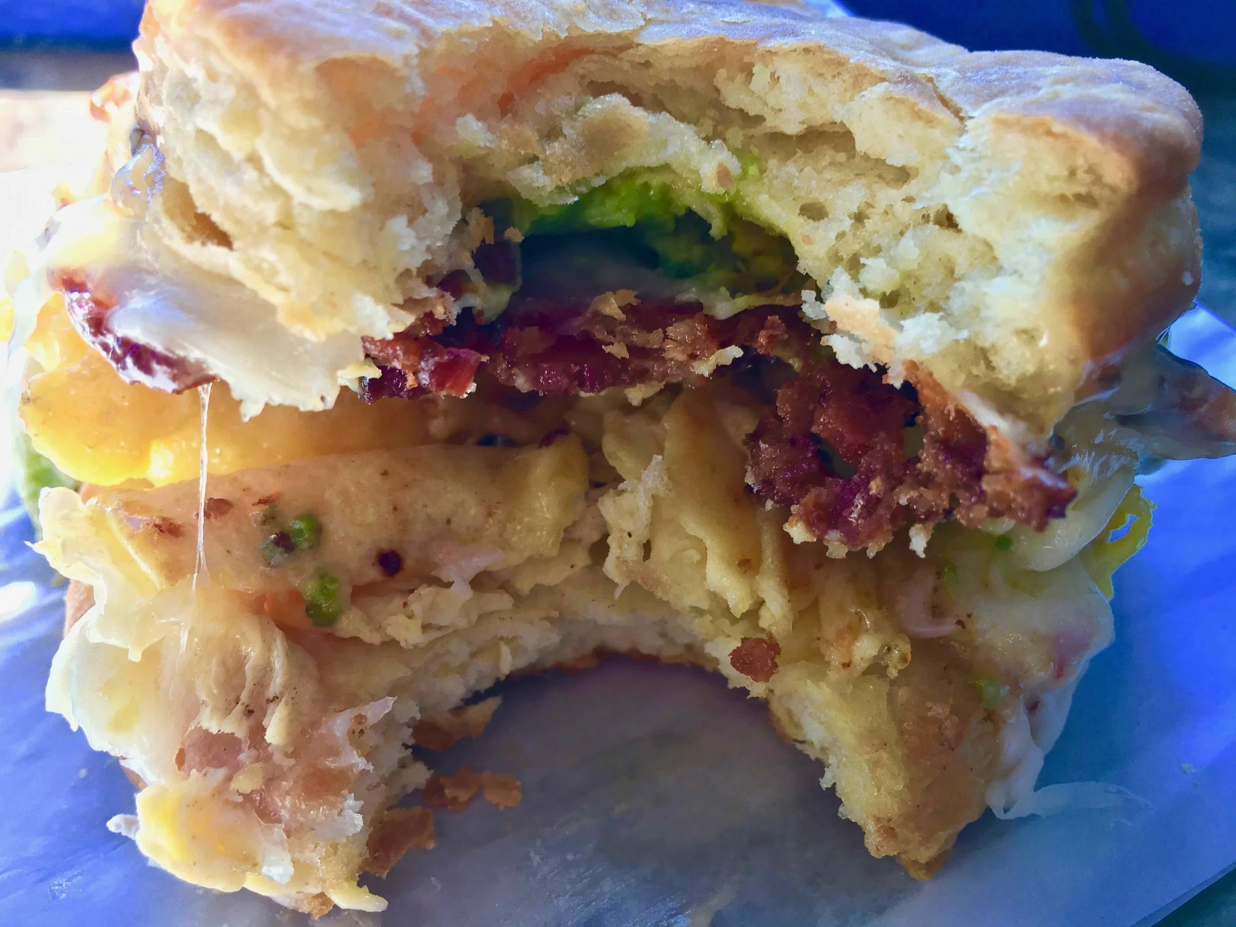 inside Devil's Teeth Baking Company's famous breakfast sandwich