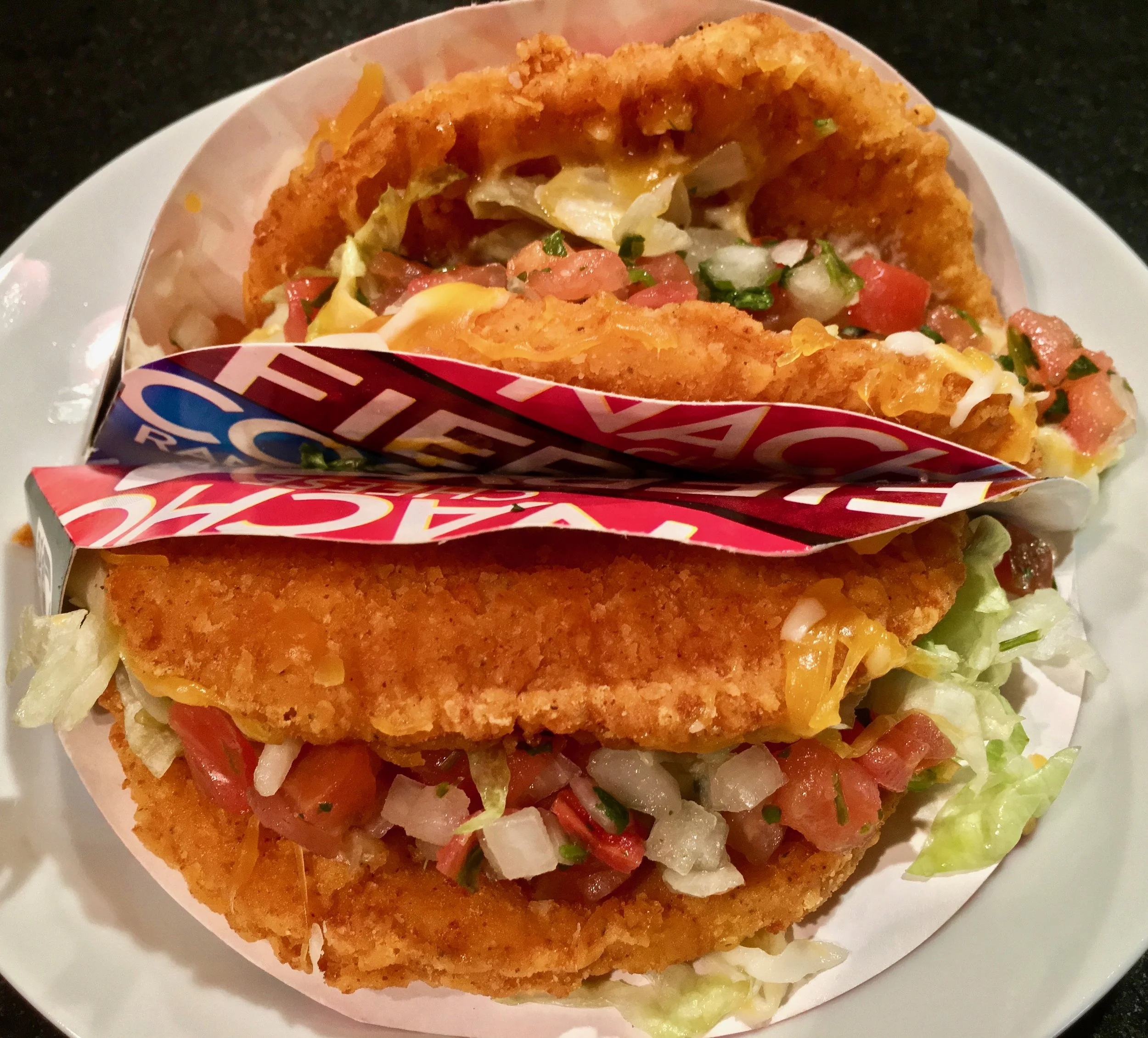 naked chicken chalupa with lettuce, tomato and cheese