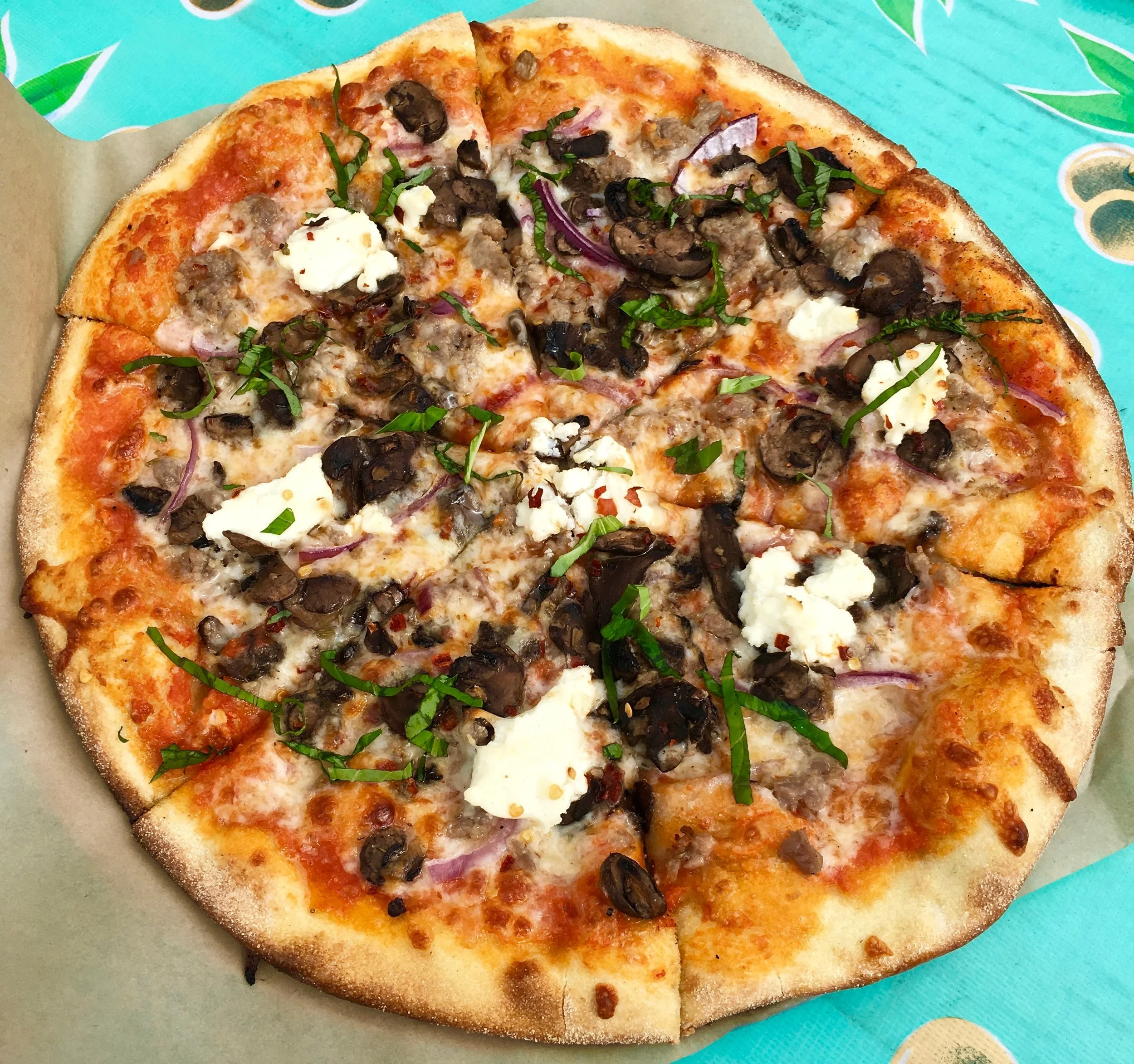 sausage and mushroom pizza