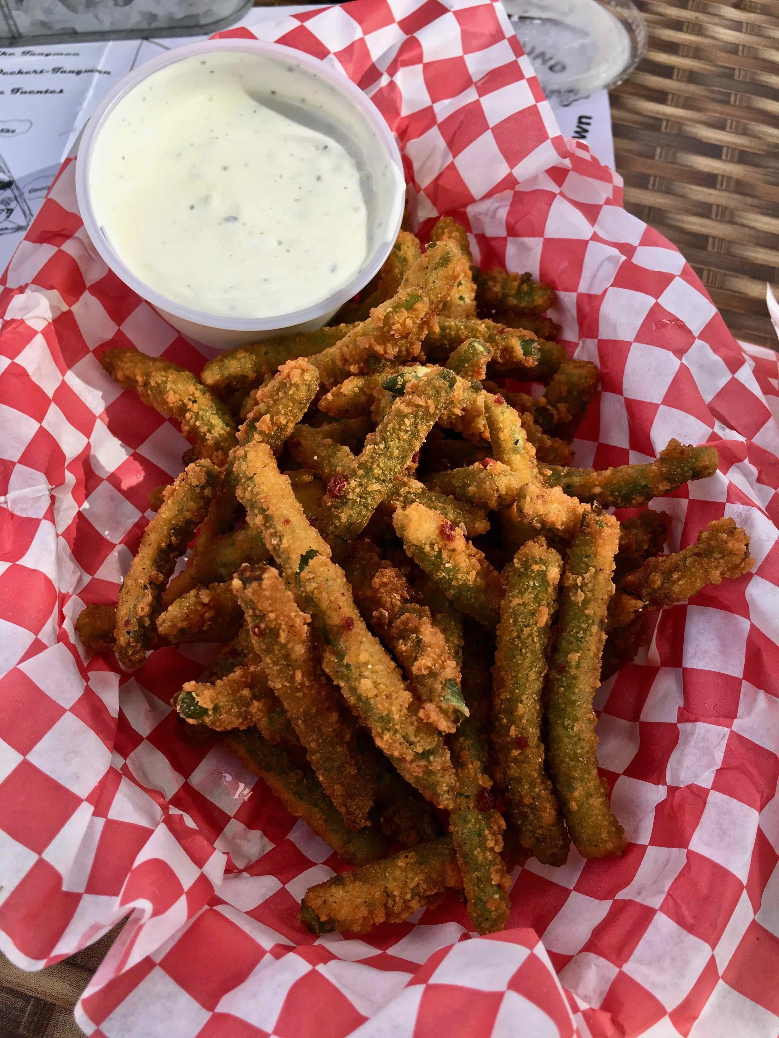 deep fried green beans $6.95