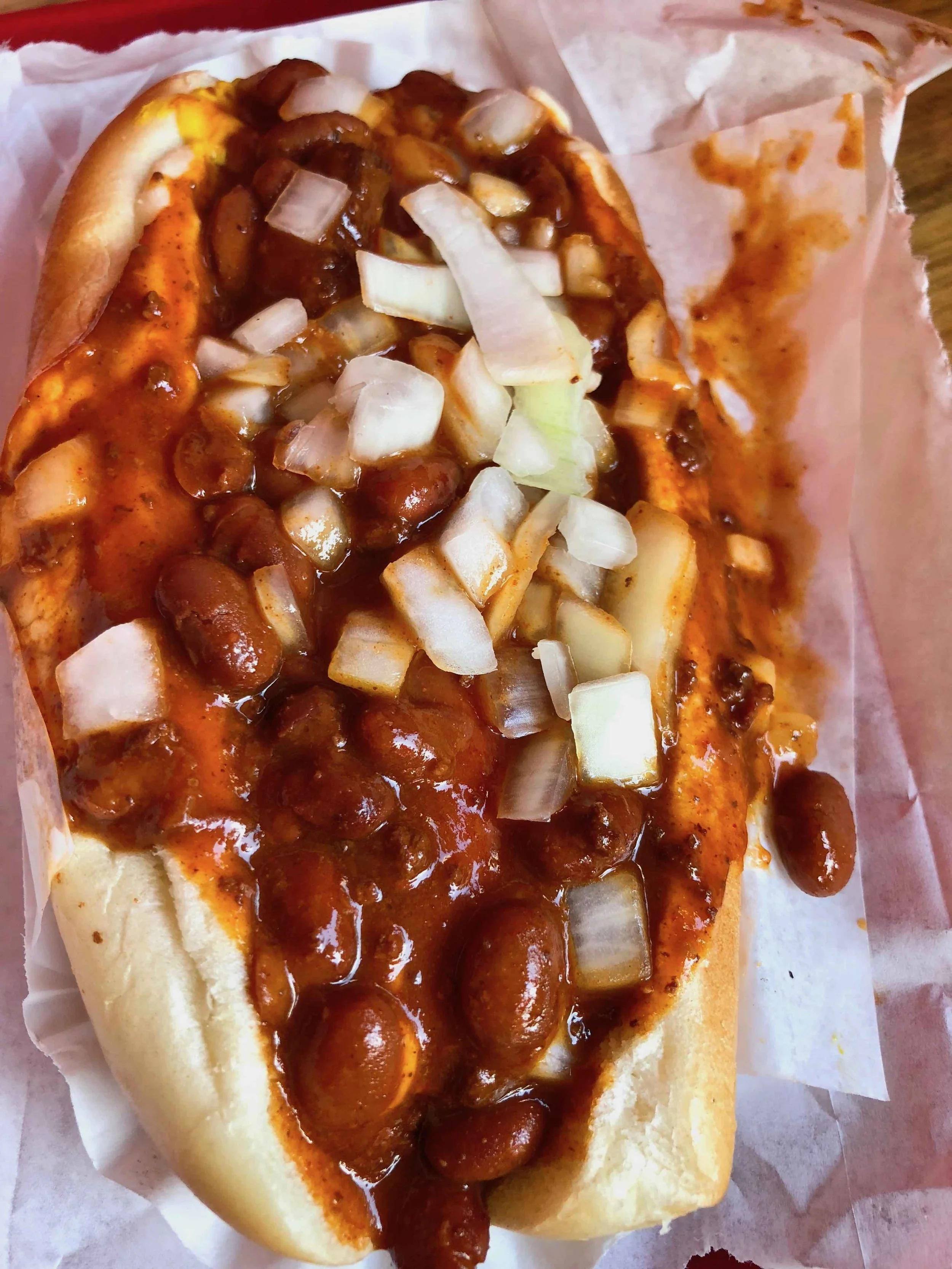 chili cheese dog with onions $5.03
