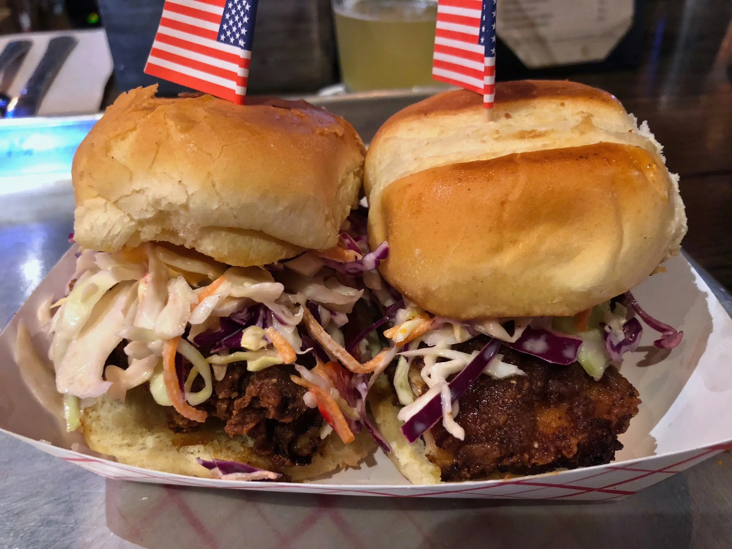 spicy chicken sliders $11