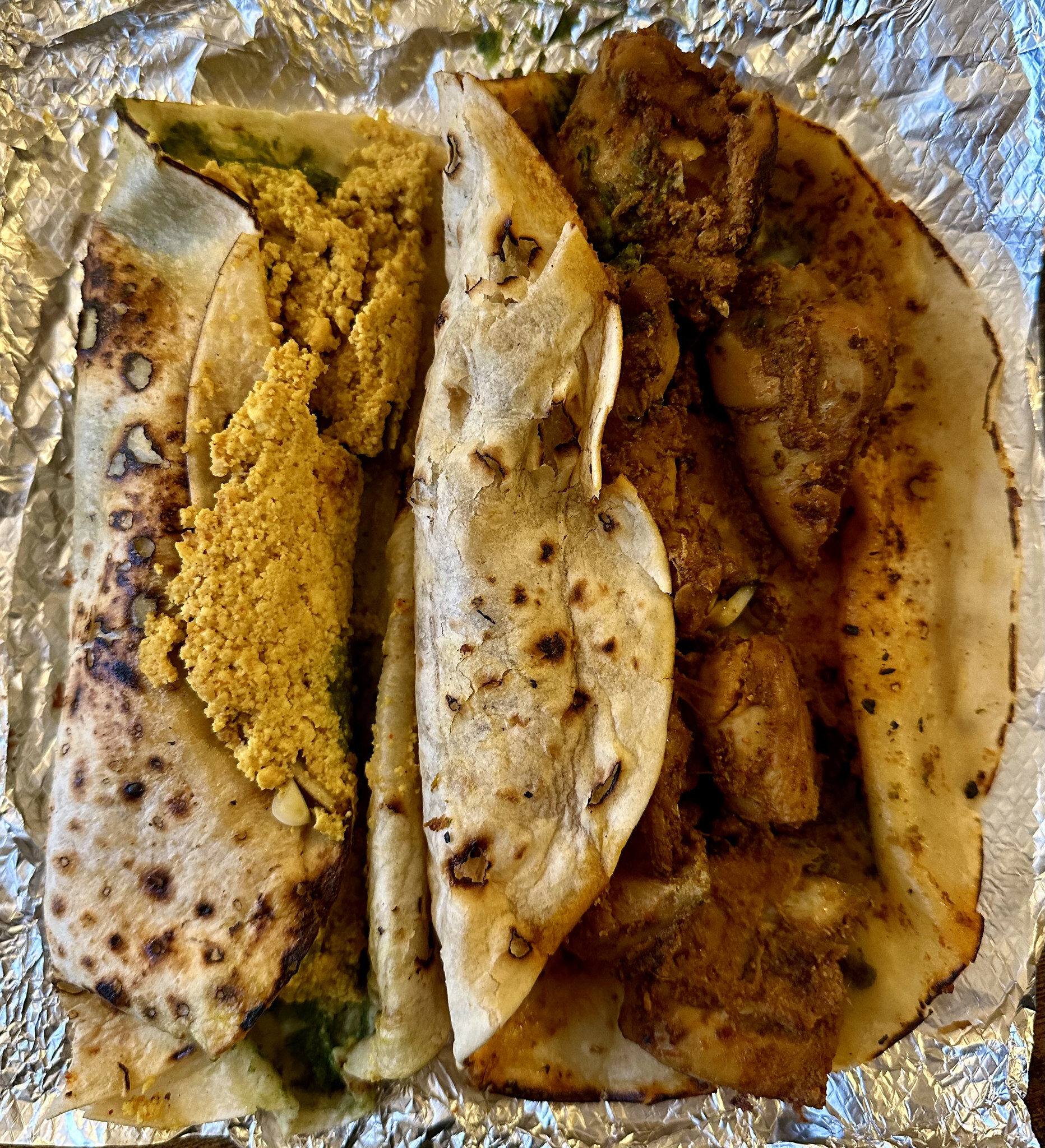 paneer and chicken kathi rolls