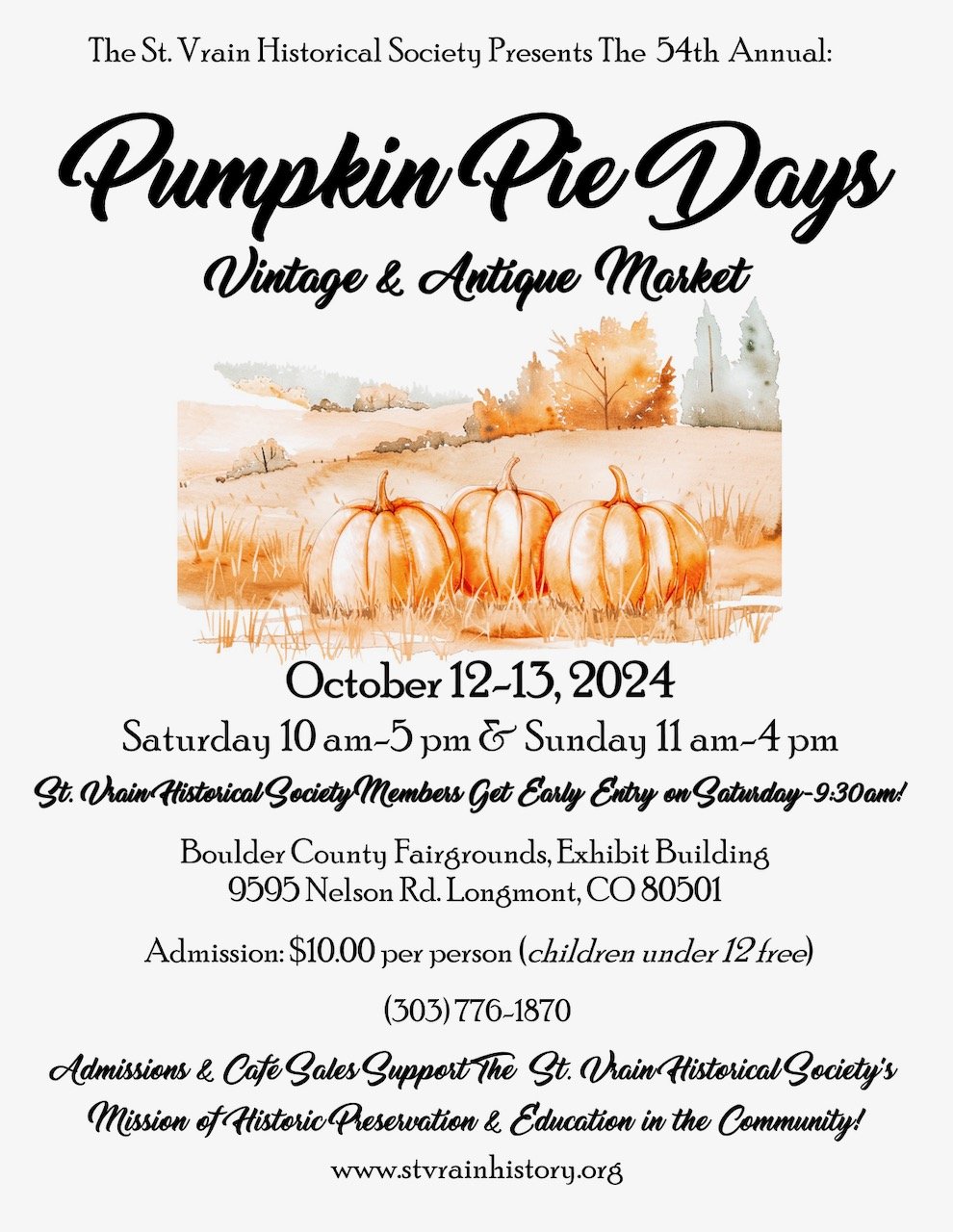 54th Annual Pumpkin Pie Days- Vintage & Antique Market