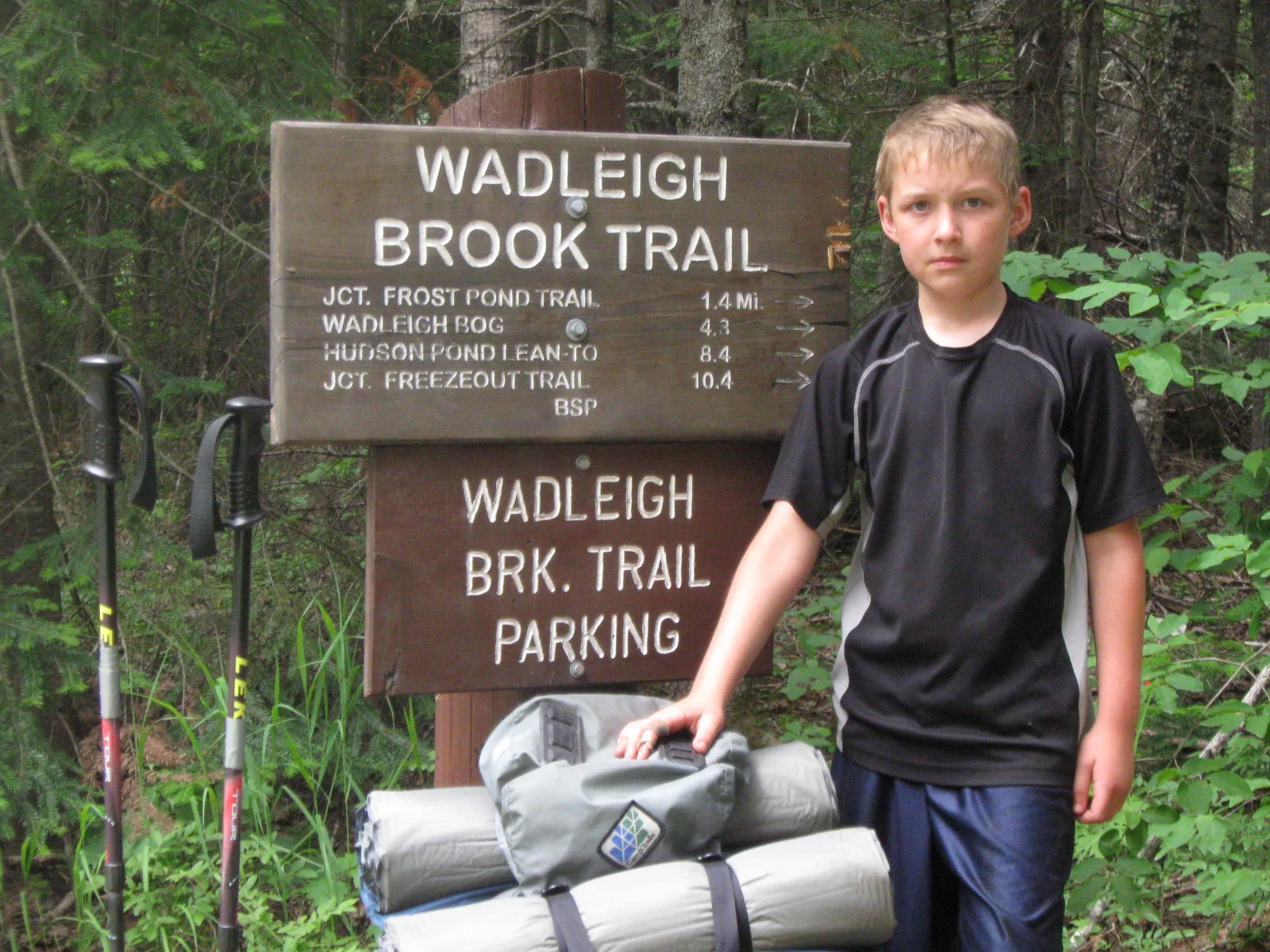 Eight year old Henry at the trailhead