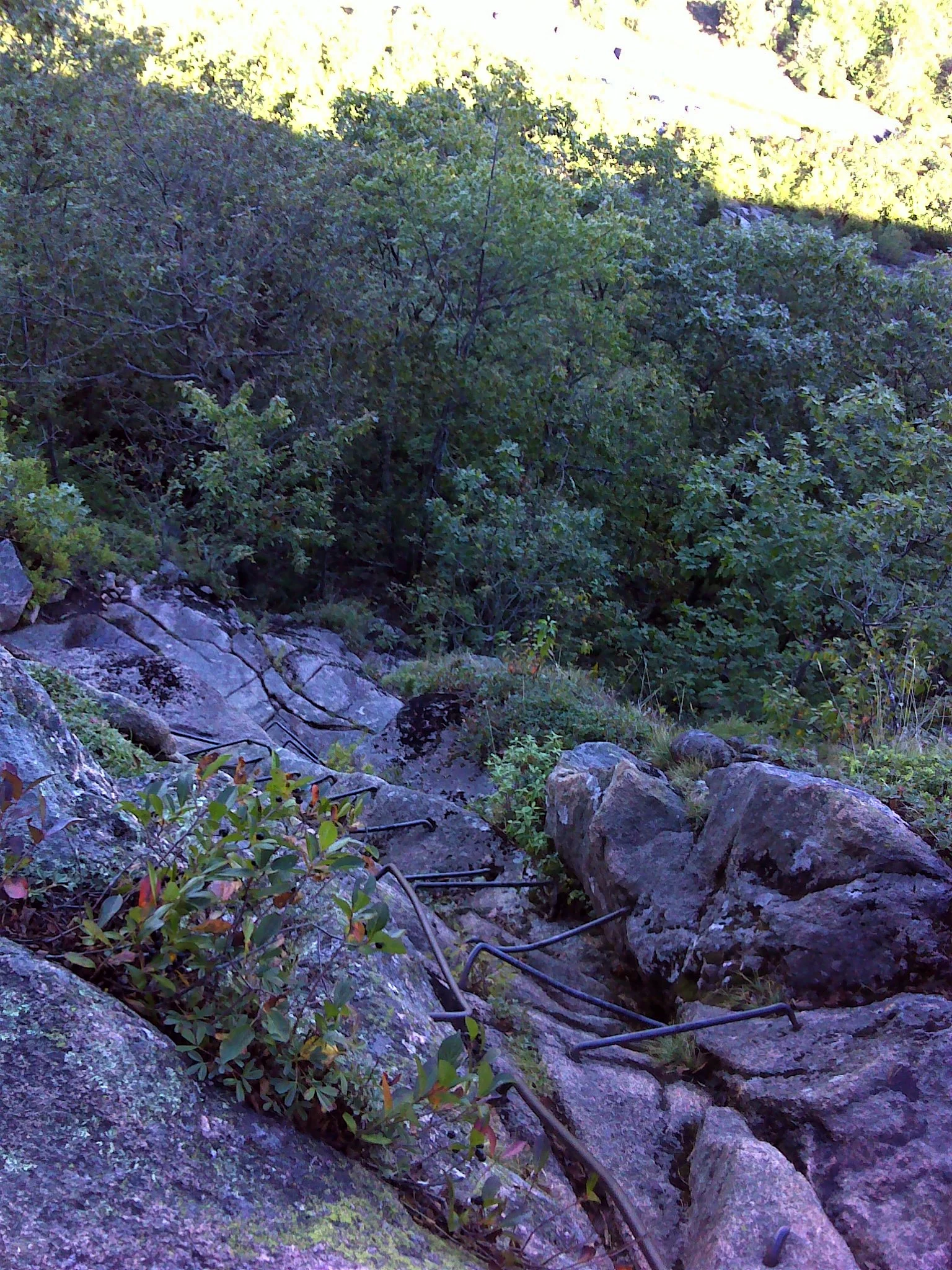 Looking down from where the previous shot was taken. That’s the parking lot in the washed out part of the photo.