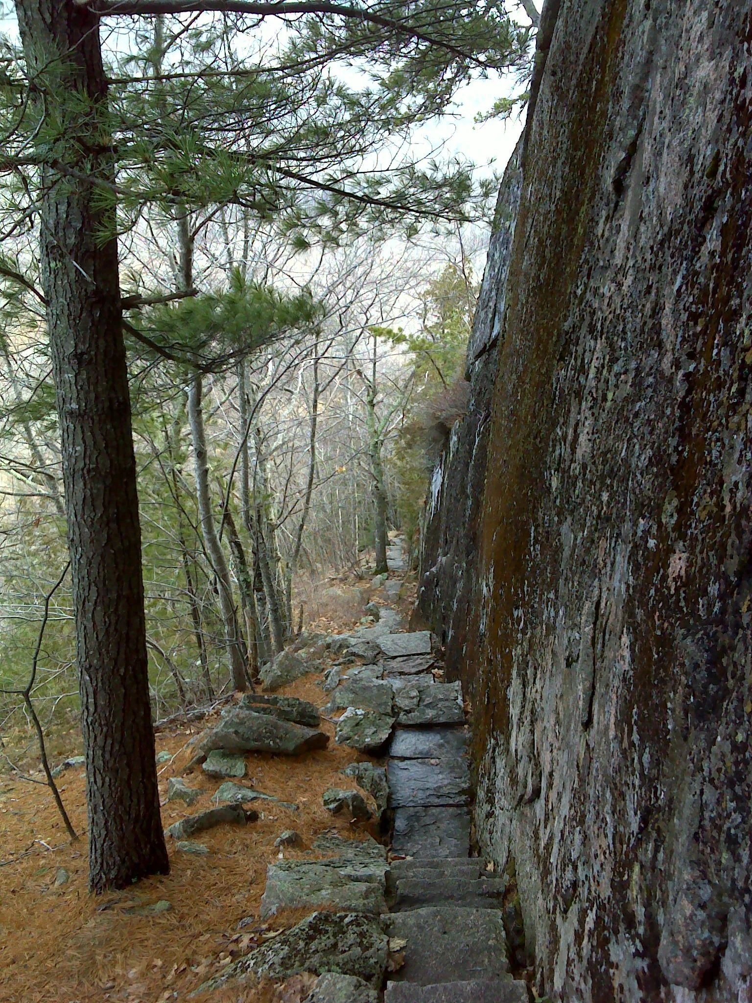 Looking down a section of the climb