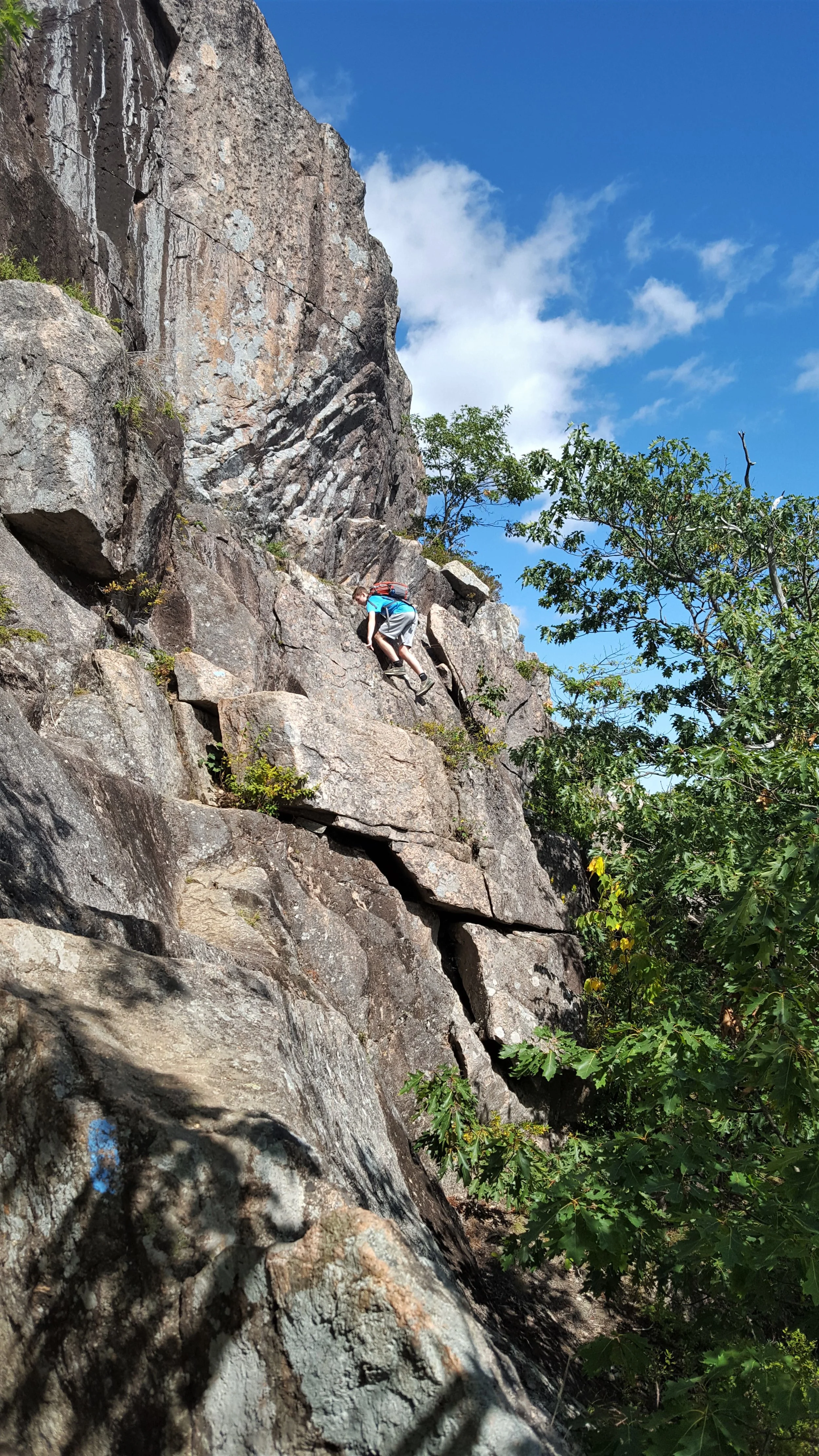 Yep, that’s the trail. It goes across the ledge above Henry and off to the right