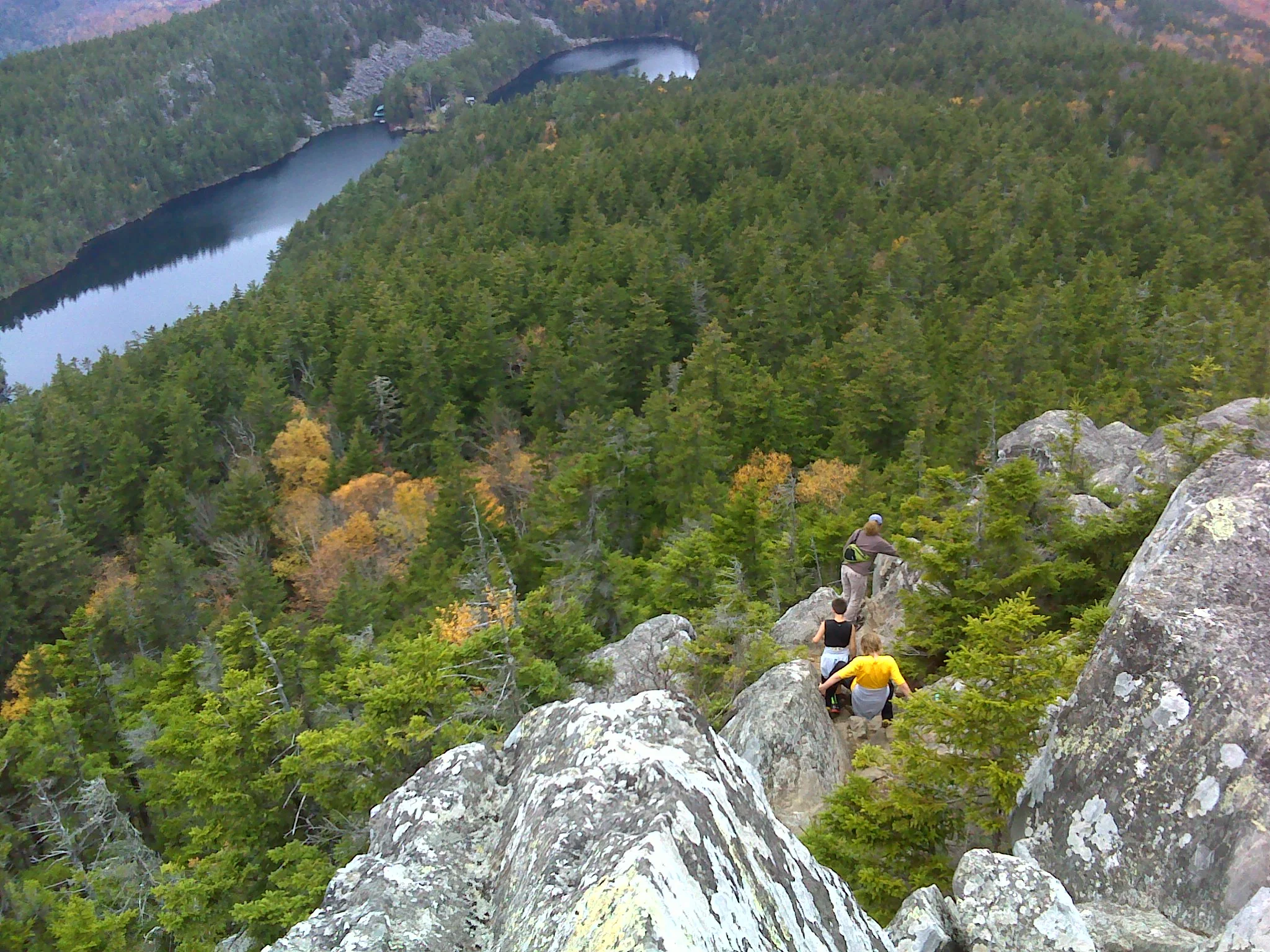 Looking down the upper steep section from near West Peak