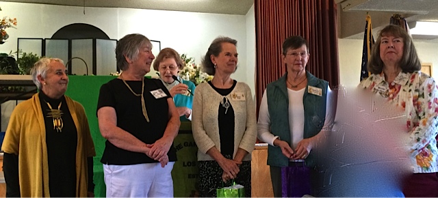 GCLA Officers for 2016-2017: President Pat Ley, VP & Programs Chair Judy Hogan, Corresponding Secretary Susan Trost, Treasurer Barbara Capron and Recording Secretary Marilyn McAlpine