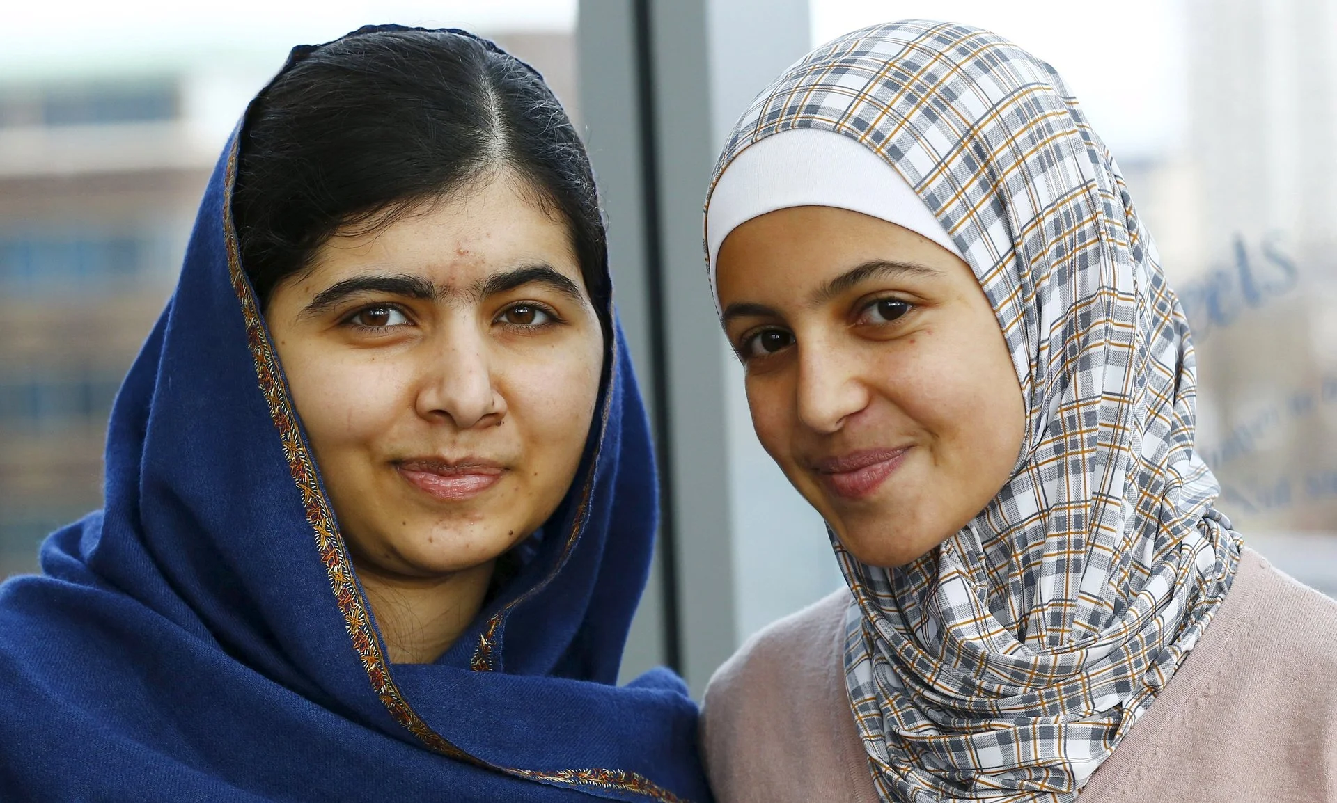 Girls' education advocates Malala Yousafzai, left, and Muzoon Almellehan, right. Photo credit: Darren Staples/Reuters