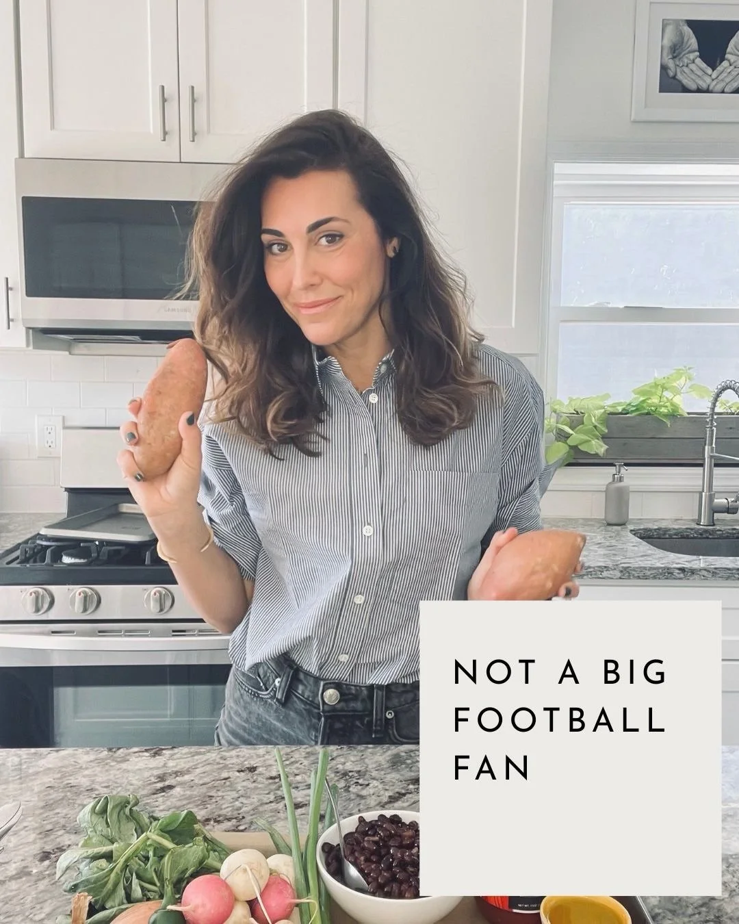 My Moody Sweet Potato Nachos never last long. 🏈

I may not be a big football fan, but I do love @badbunnypr and am known to show up with good snacks &mdash; and a little silliness in the kitchen.

Crispy roasted sweet potatoes.
Black beans.
Avocado.