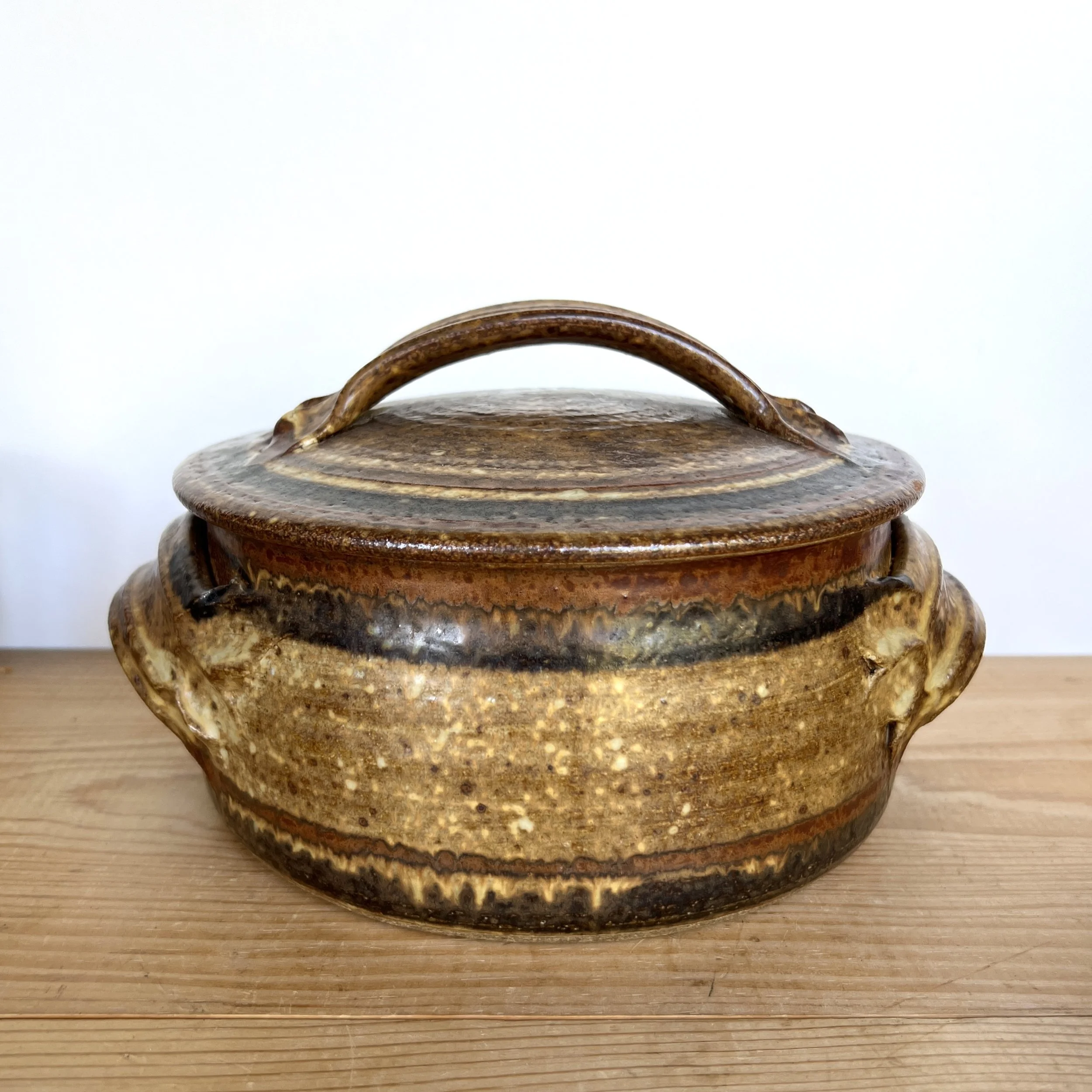 Vintage Handmade Pottery Covered Baking Dish