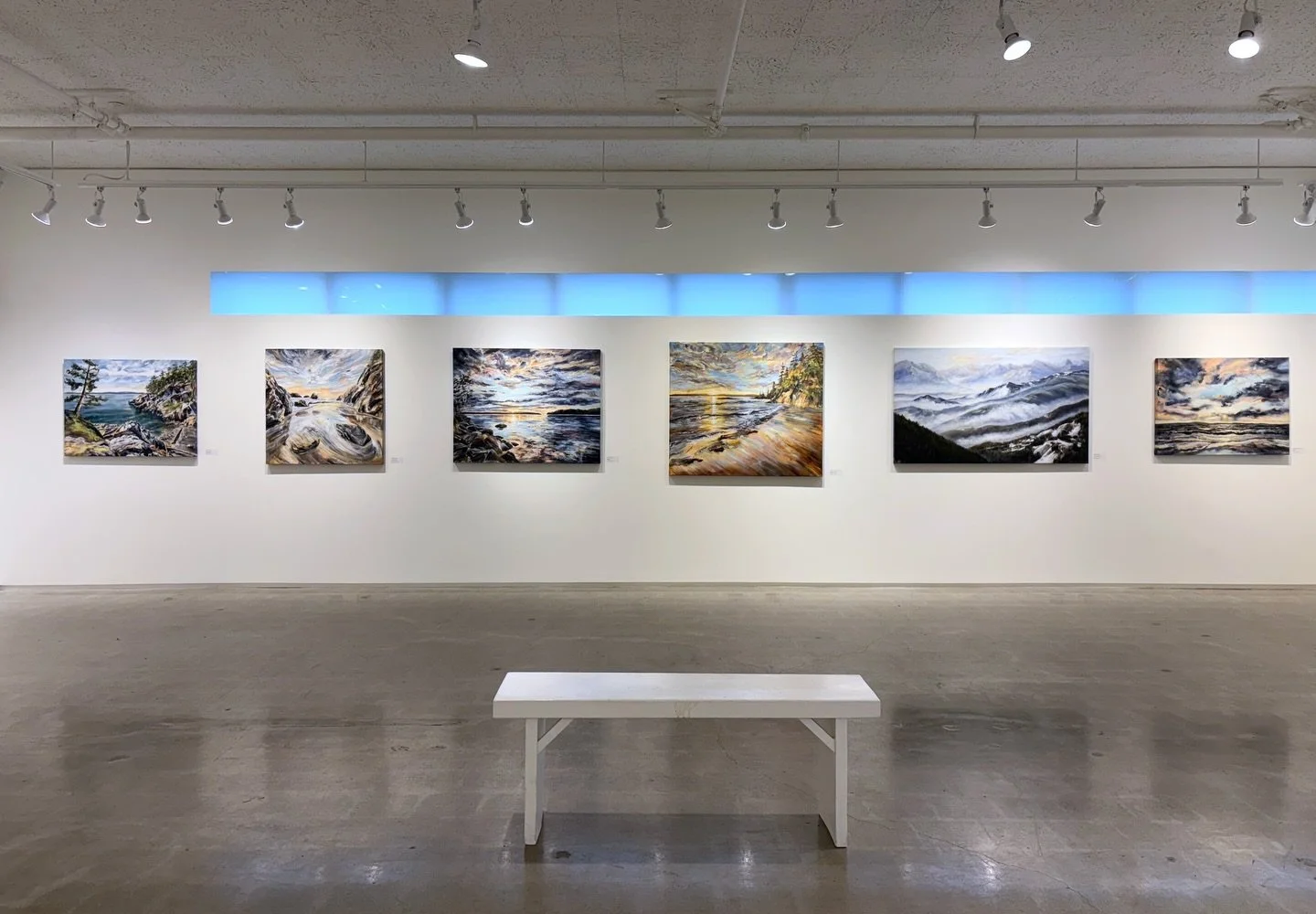 Standing in the gallery looking at this wall of paintings brings back all the memories that shaped &ldquo;Eternal Horizons&rdquo;, my solo exhibition currently at the Gibsons Public Art Gallery @gpagart. This collection is one of the bodies of work I