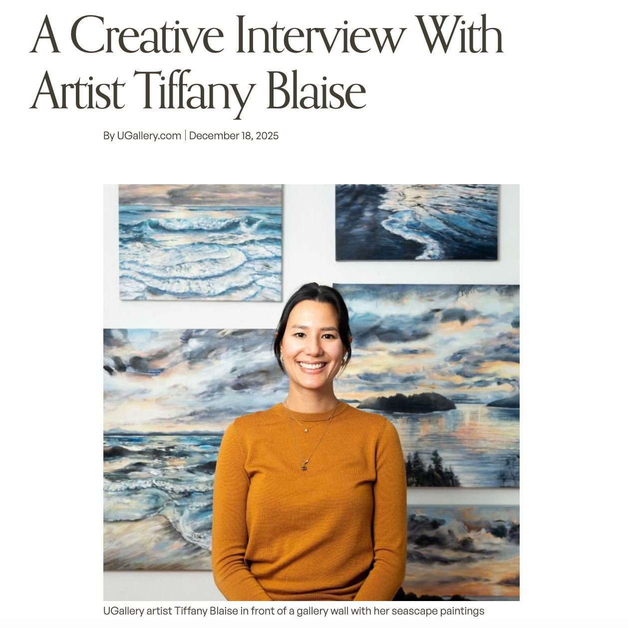 Excited to share a creative interview featuring my art created by one of my online partner galleries @ugallery . We discuss studio rituals, finding structure in the day, and the most interesting observation someone has made about my work! 🥰 

Scroll