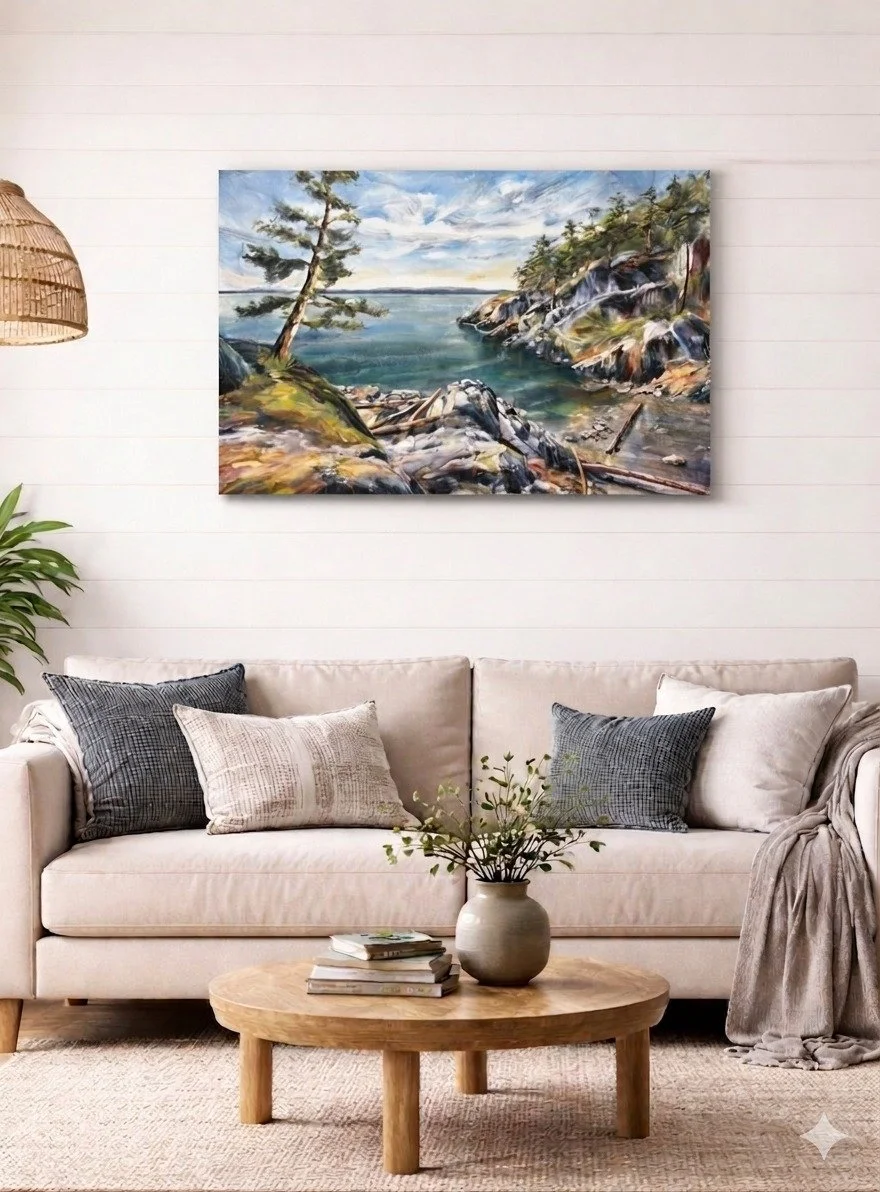 There is a quiet power in the way a coastline holds its history, the carving of stone by salt water and the lean of a wind-swept pine.

"Retracing Time" captures that delicate threshold where the movement of the tides meets the stillness of