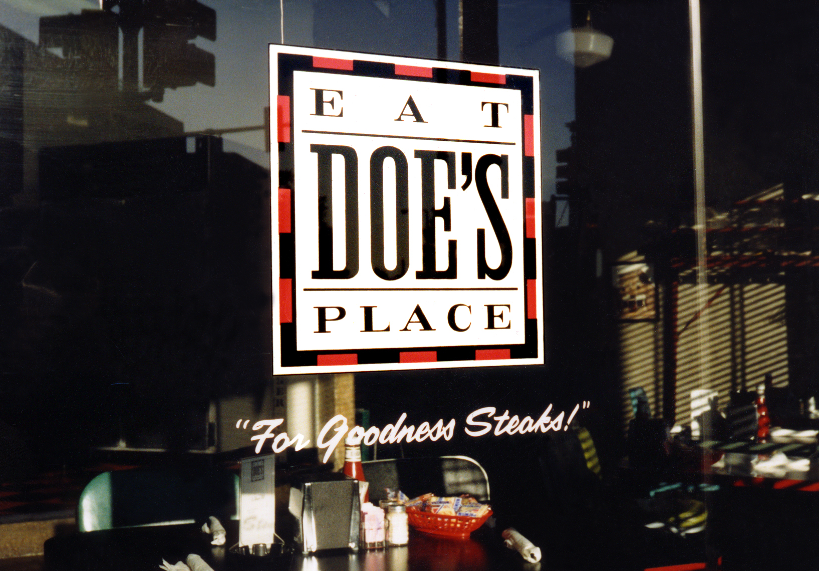  Original Does Eat Place Memphis logo  Branding creative and design by Chuck Mitchell  Elements later adapted for Blues City Cafe  Beale Street Memphis, Tennessee 