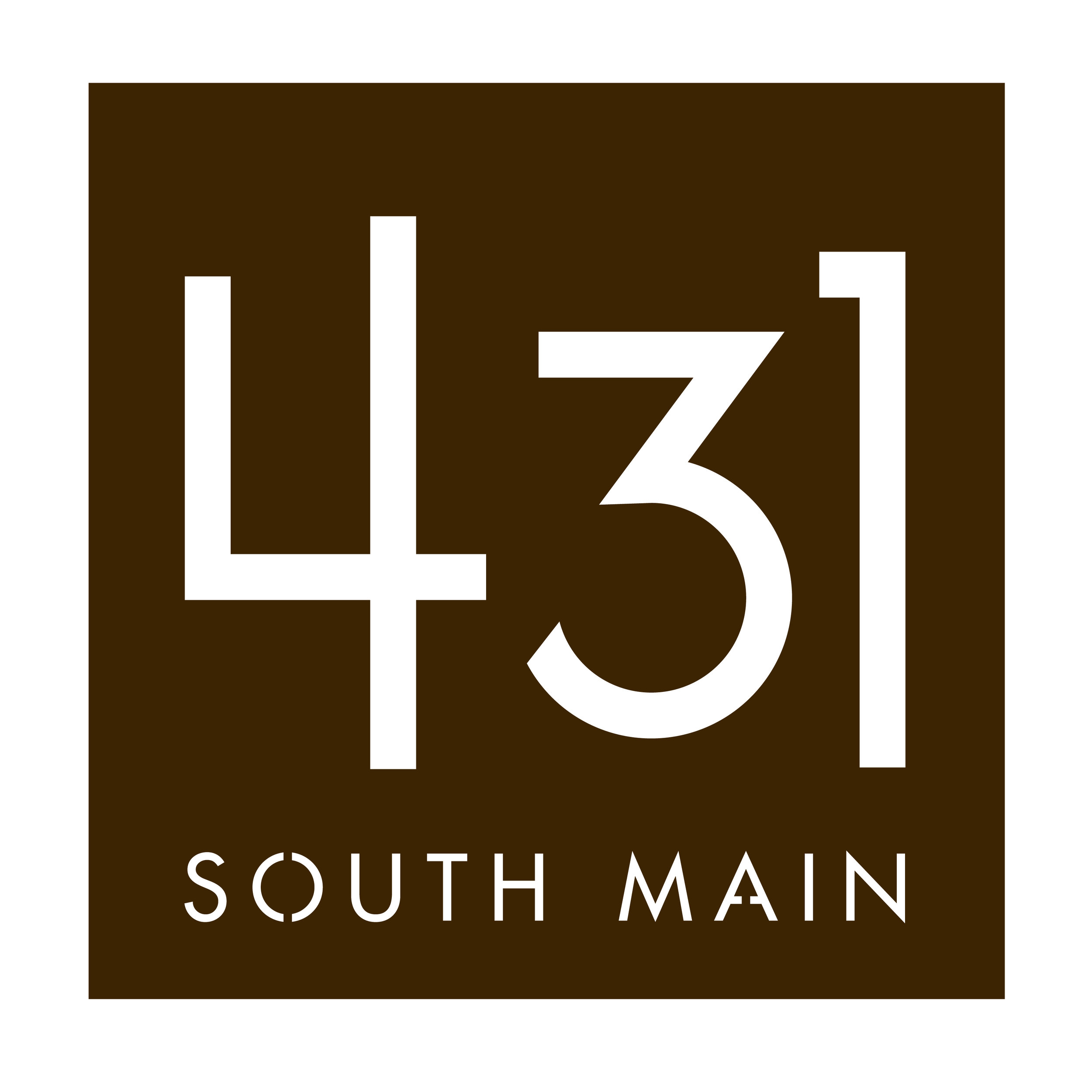  431 South Main building logo  Branding creative and design by Chuck Mitchell 