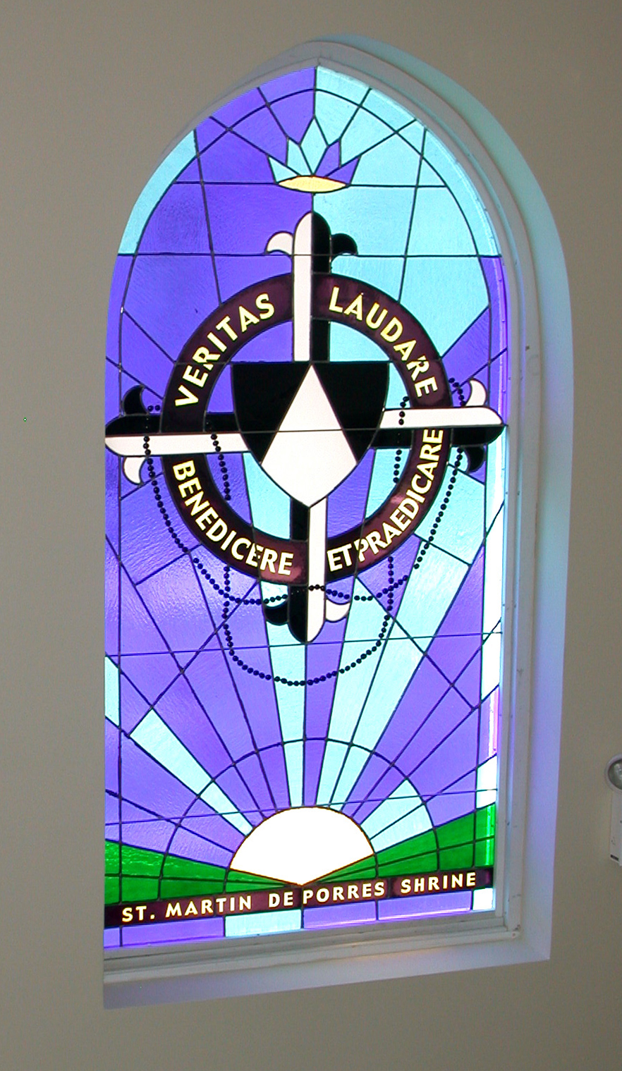  Stained glass window design by Chuck Mitchell  Pro bono work developed for St. Martin de Porres National Shrine &amp; Institute, Memphis  Stained glass window fabrication by Robbie O'Kelly 