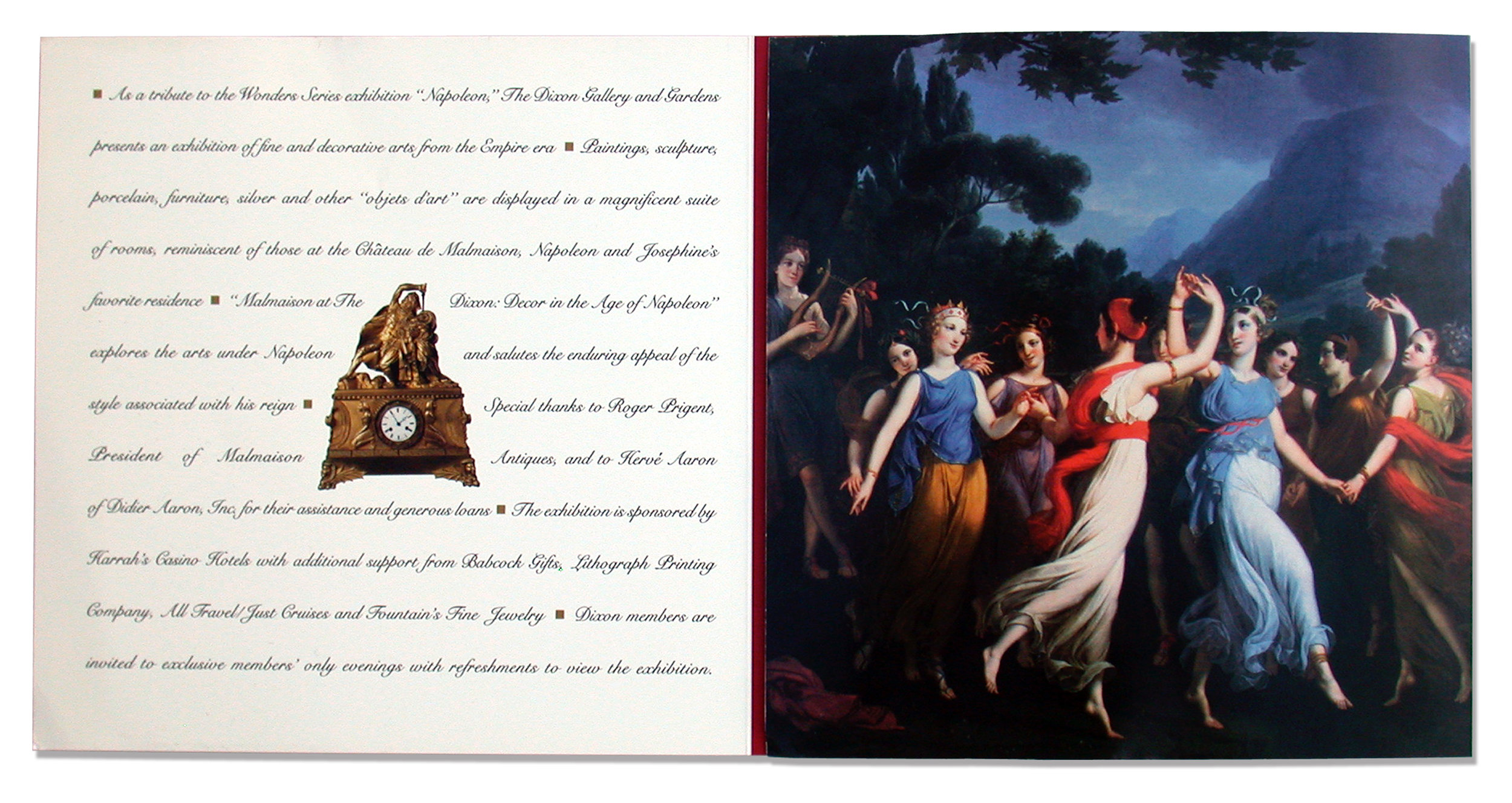  Dixon Gallery &amp; Gardens “Malmaison at The Dixon Decor in the Age of Napoleon” invitation spread 