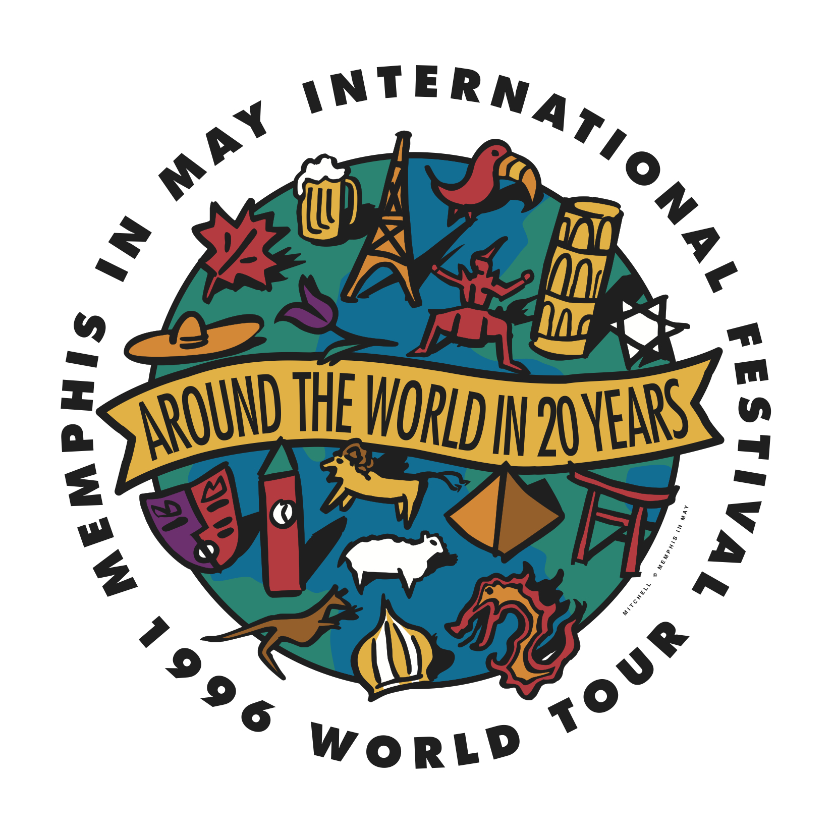  Memphis in May International Festival Anniversary graphic  Branding creative and design by Chuck Mitchell 