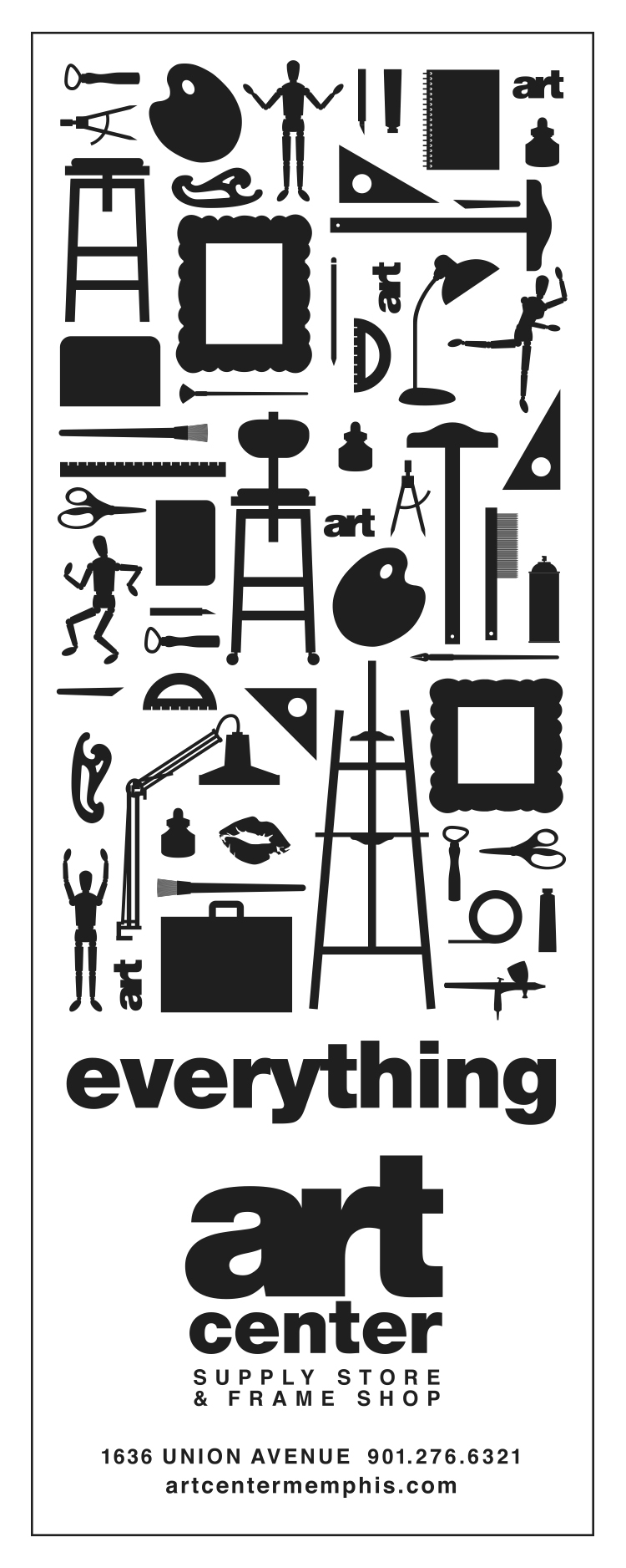  Art Center "everything" ad for Number  Creative, copywriting and design by Chuck Mitchell 
