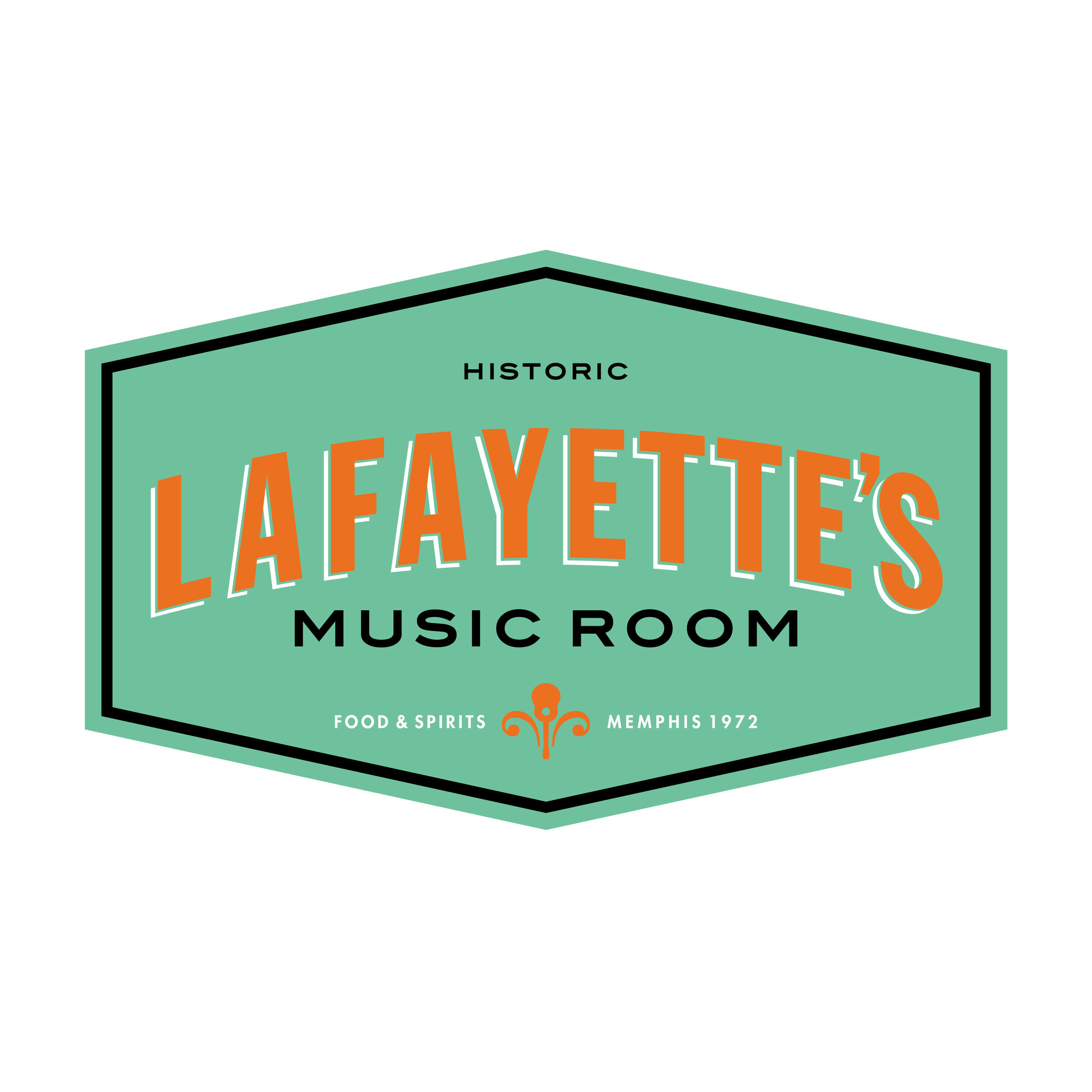  Lafayette’s Music Room logo  Creative and design by Chuck Mitchell  Overton Square Memphis, Tennessee 