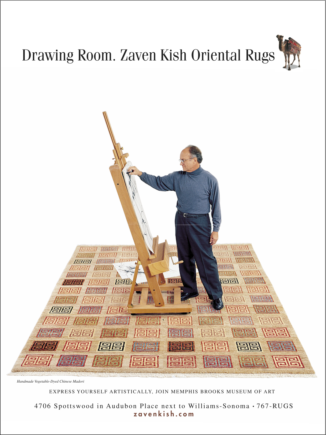  Zaven Kish Oriental Rugs full-page magazine ad 1  Branding creative, copywriting and design by Chuck Mitchell  Photograph by API Photographers, Memphis  © Chuck Mitchell  All rights reserved. 