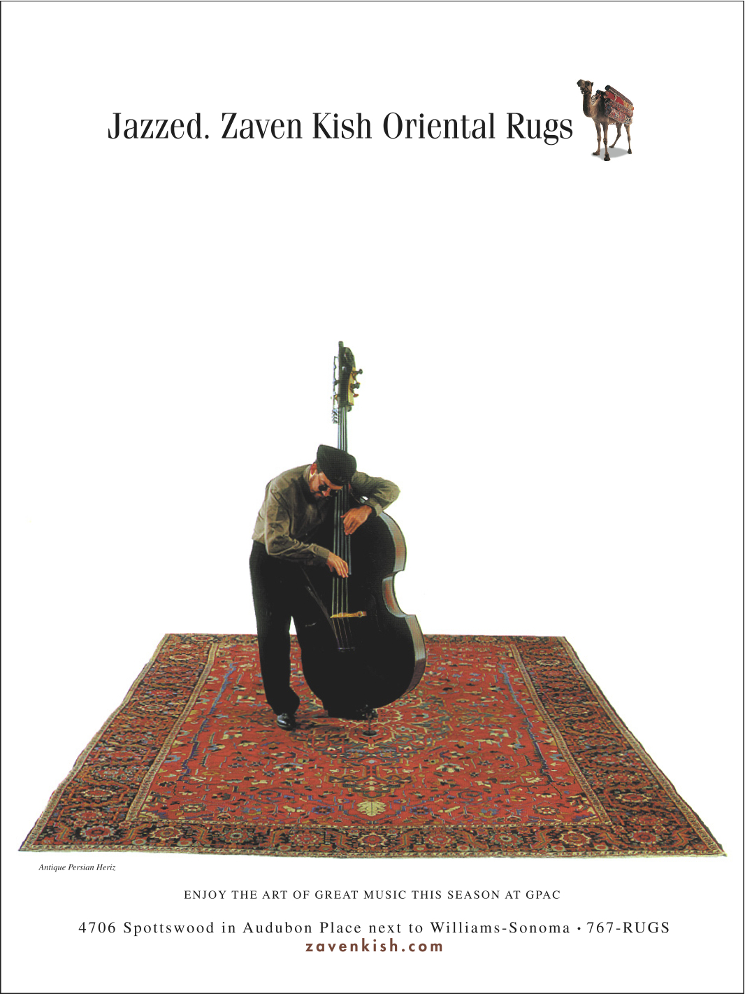 Zaven Kish Oriental Rugs full-page magazine ad 3  Branding creative, copywriting and design by Chuck Mitchell  Photograph by API Photographers, Memphis  © Chuck Mitchell  All rights reserved. 